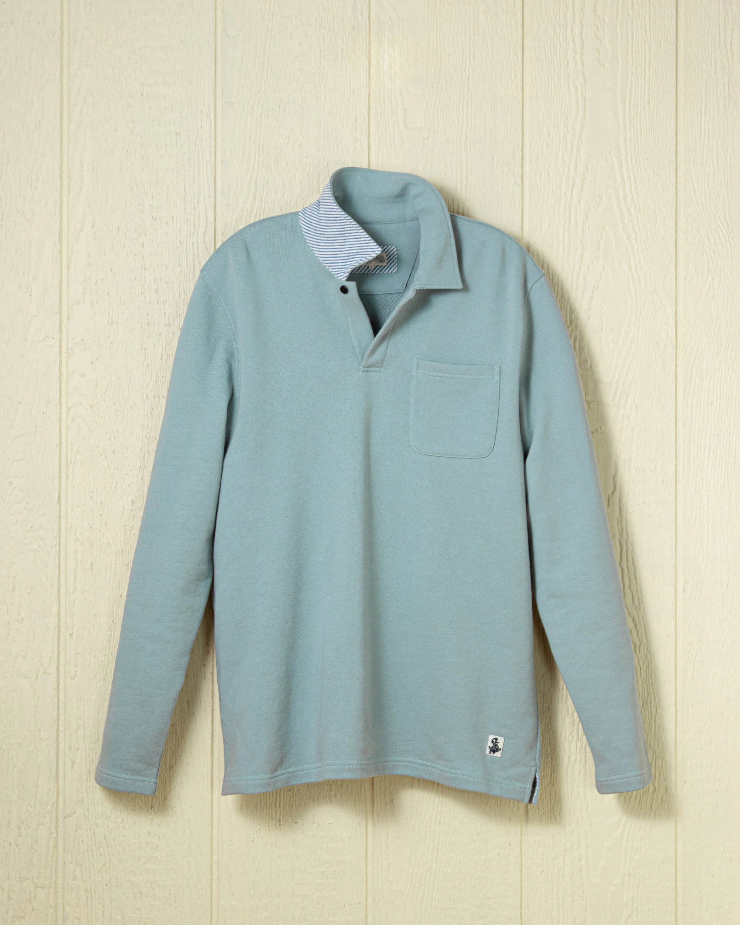 Acadia Polo in Mist Loopback Terry - Image 3