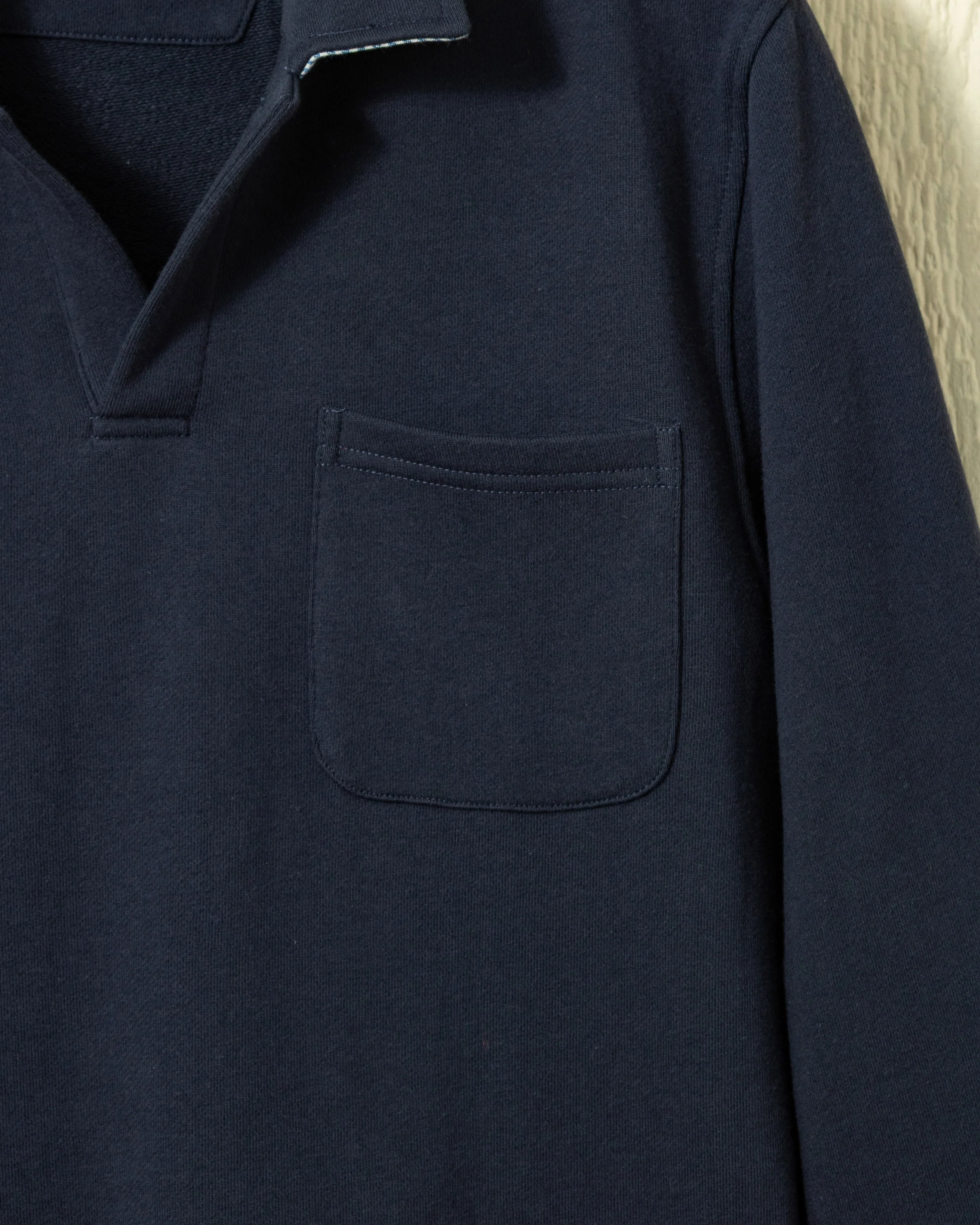 Acadia Polo in Navy Loopback Terry - Image 3