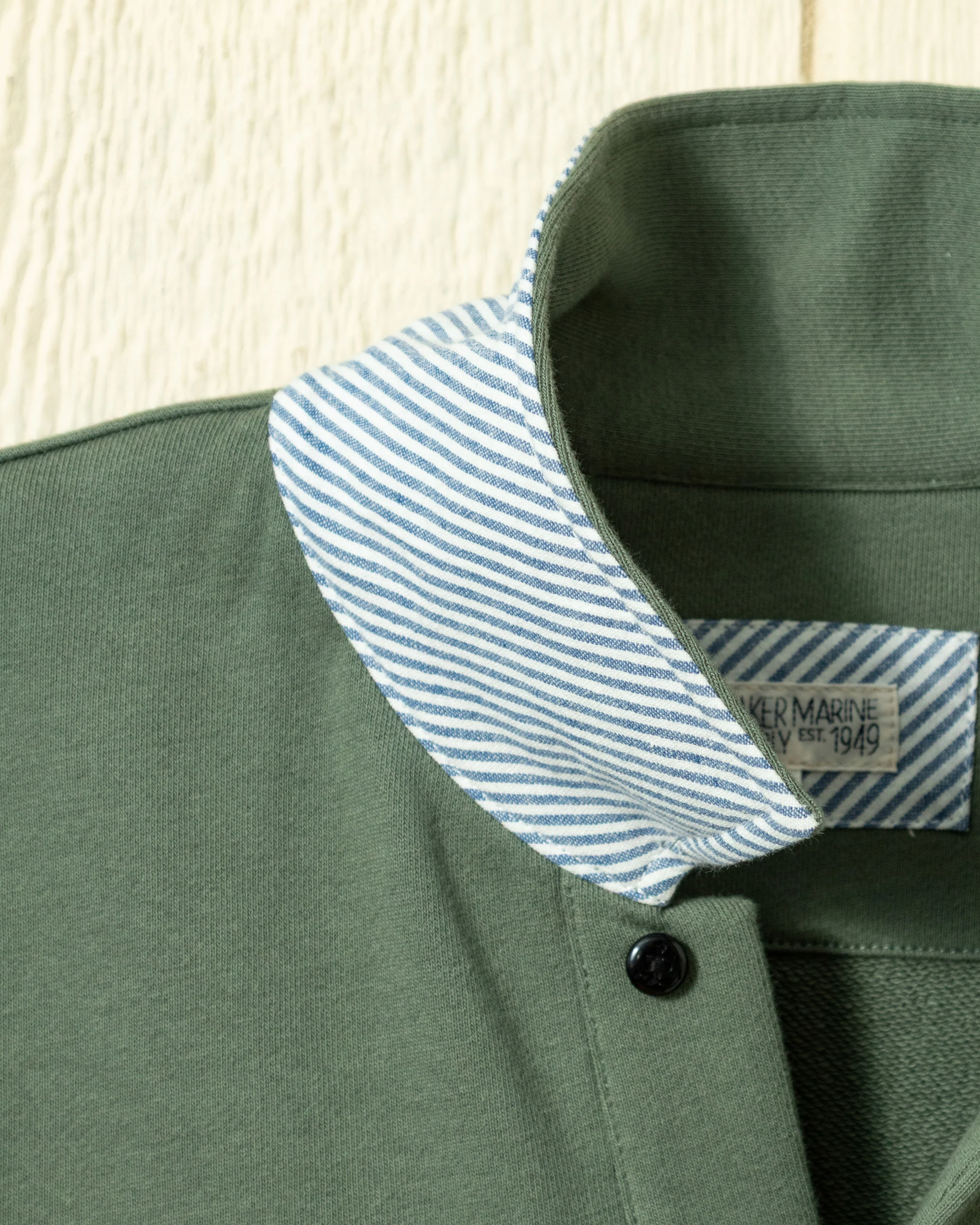 Acadia Polo in Olive Loopback Terry - Image 3