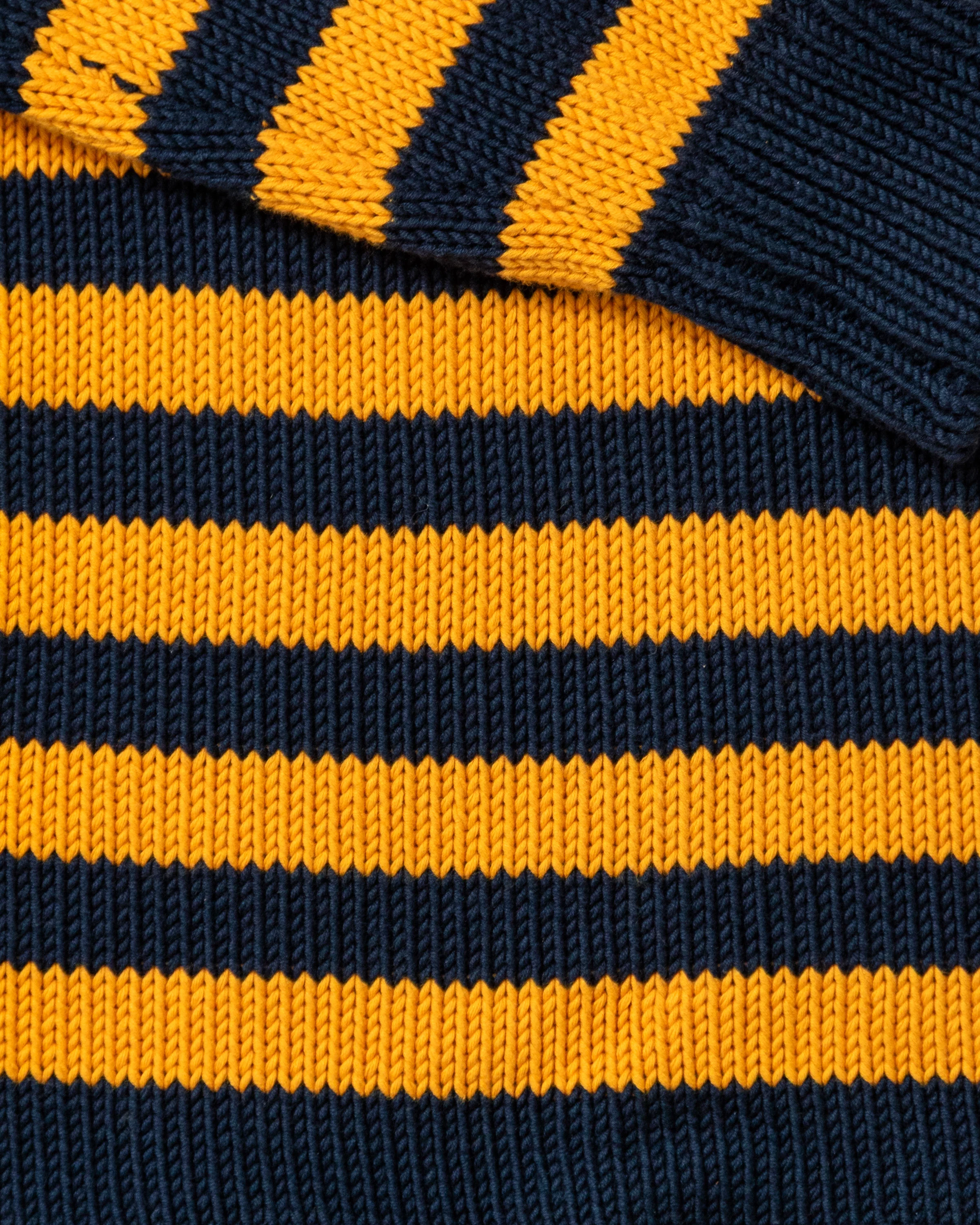 Breton Stripe Fisherman's Sweater in Navy/Gold - Image 3