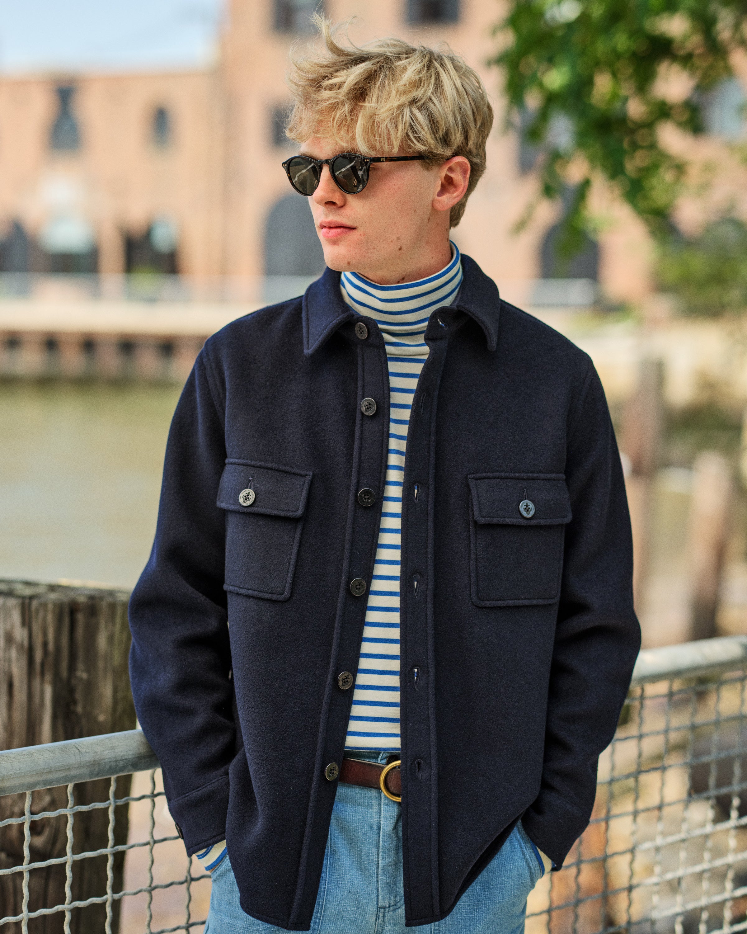 CPO Shirt Jacket in Navy Wool - Image 7
