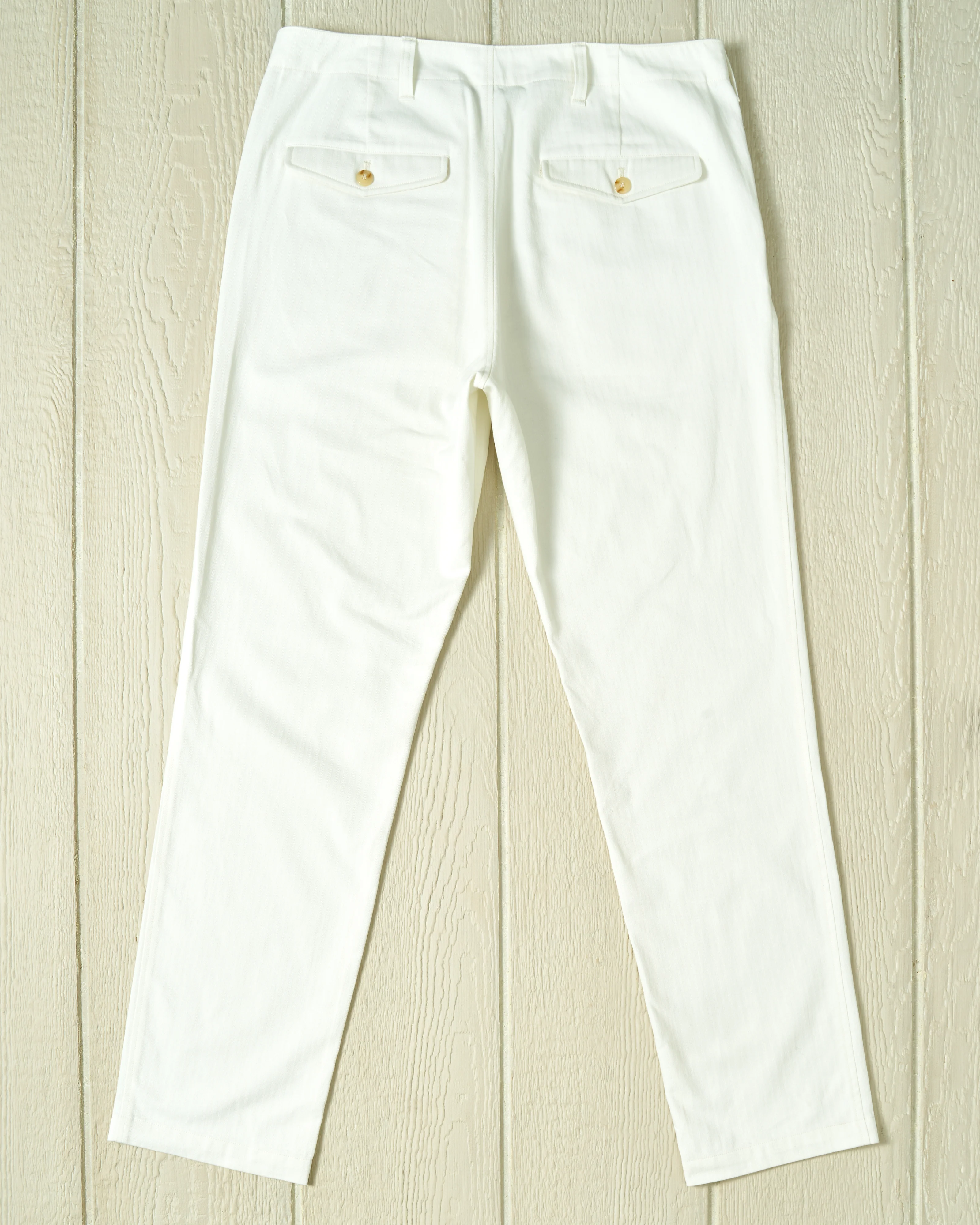 Camden Pant in White Herringbone Twill - Image 3