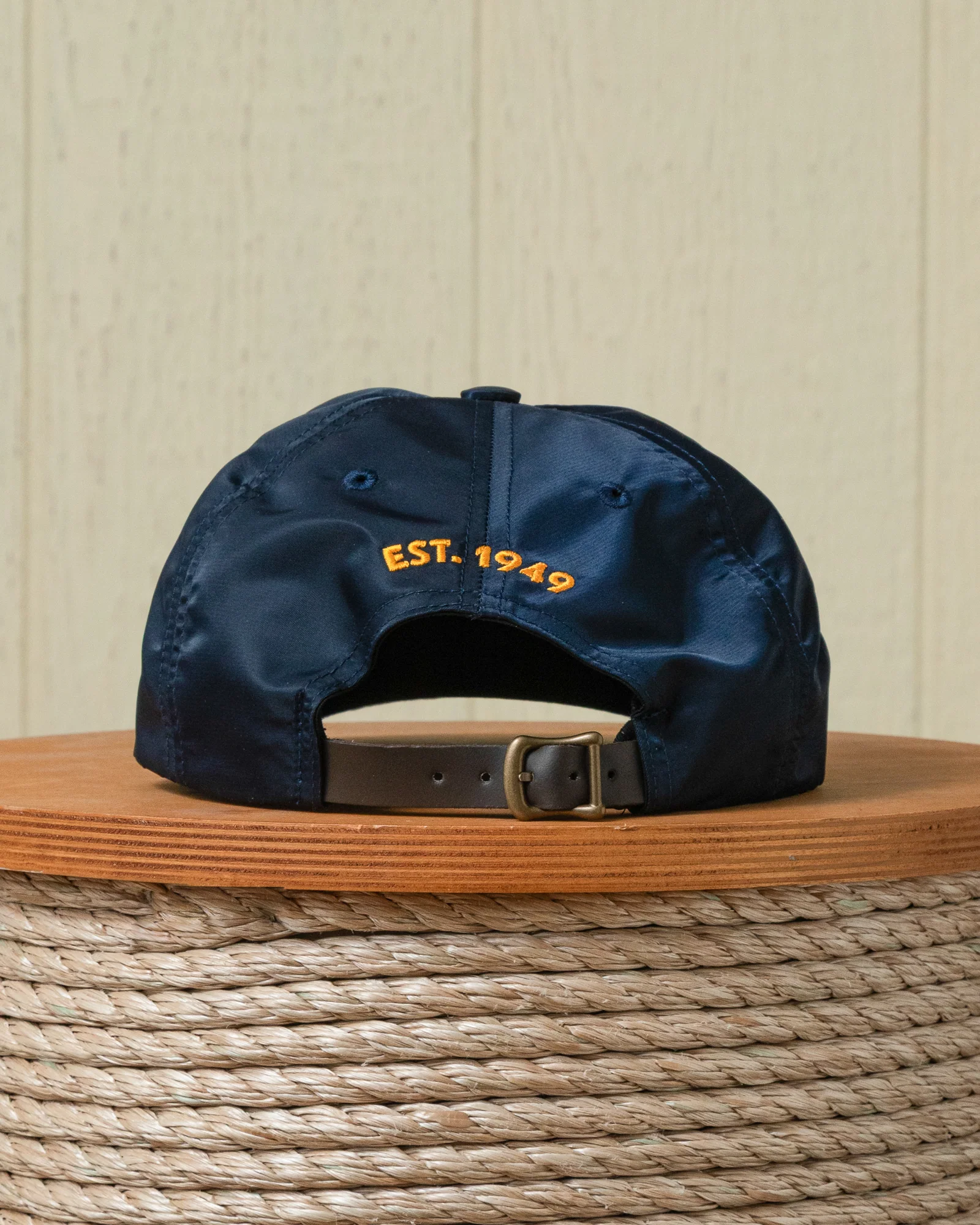 Captain's Trawler Cap in Navy Flight Satin - Image 3