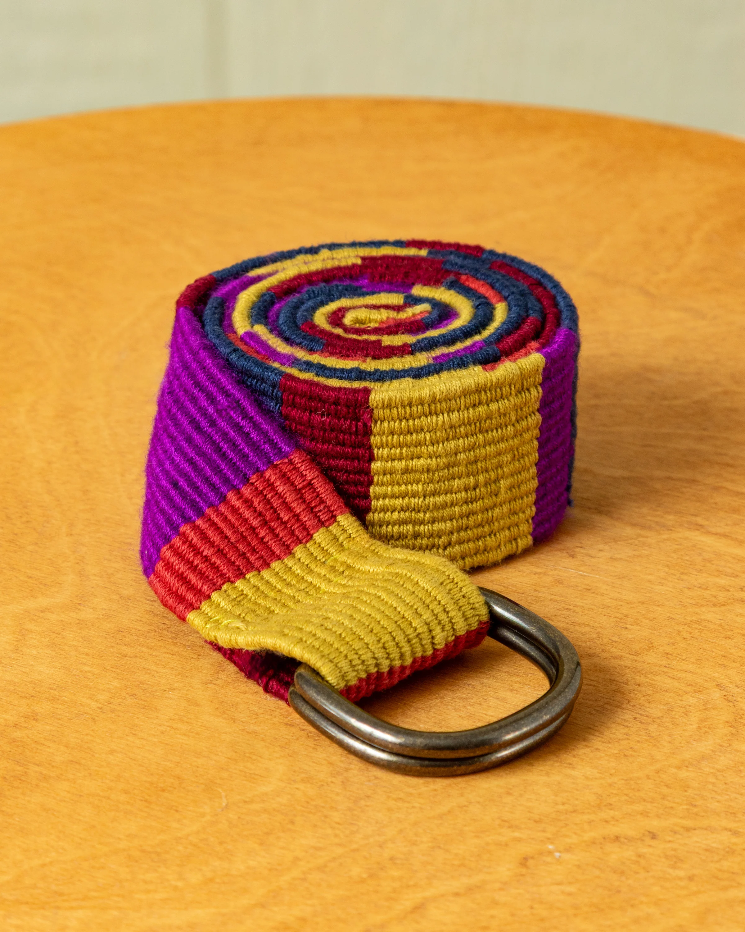 D-Ring Belt in Old Gold Regimental Multi Stripe
