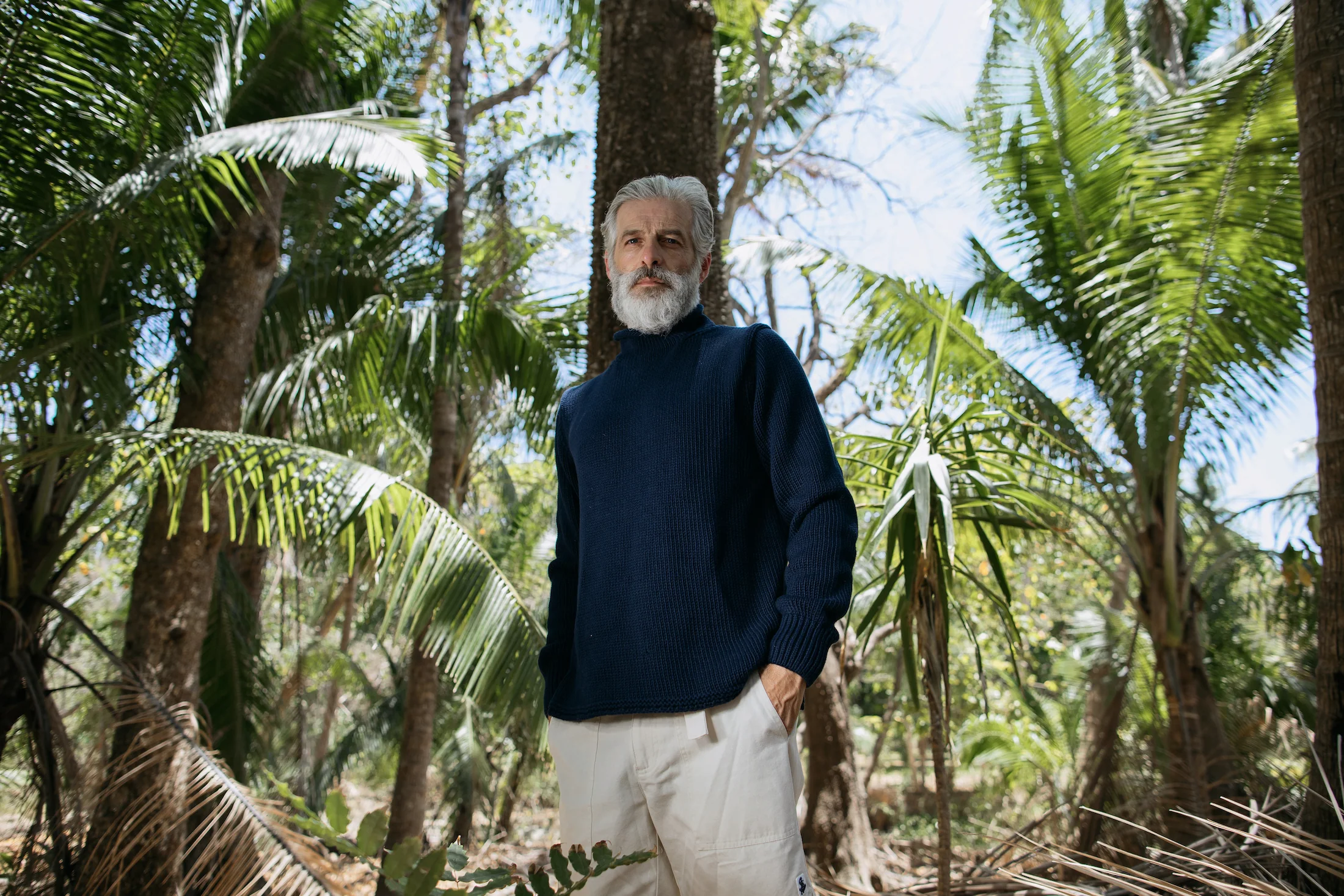Fisherman's Sweater in Navy - Image 4