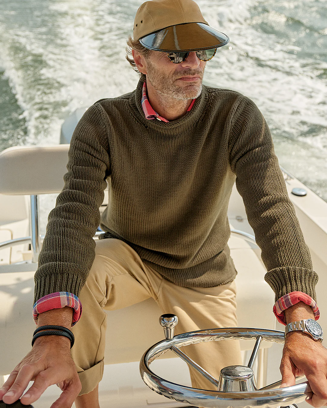 Fisherman's Sweater in Olive - Image 3