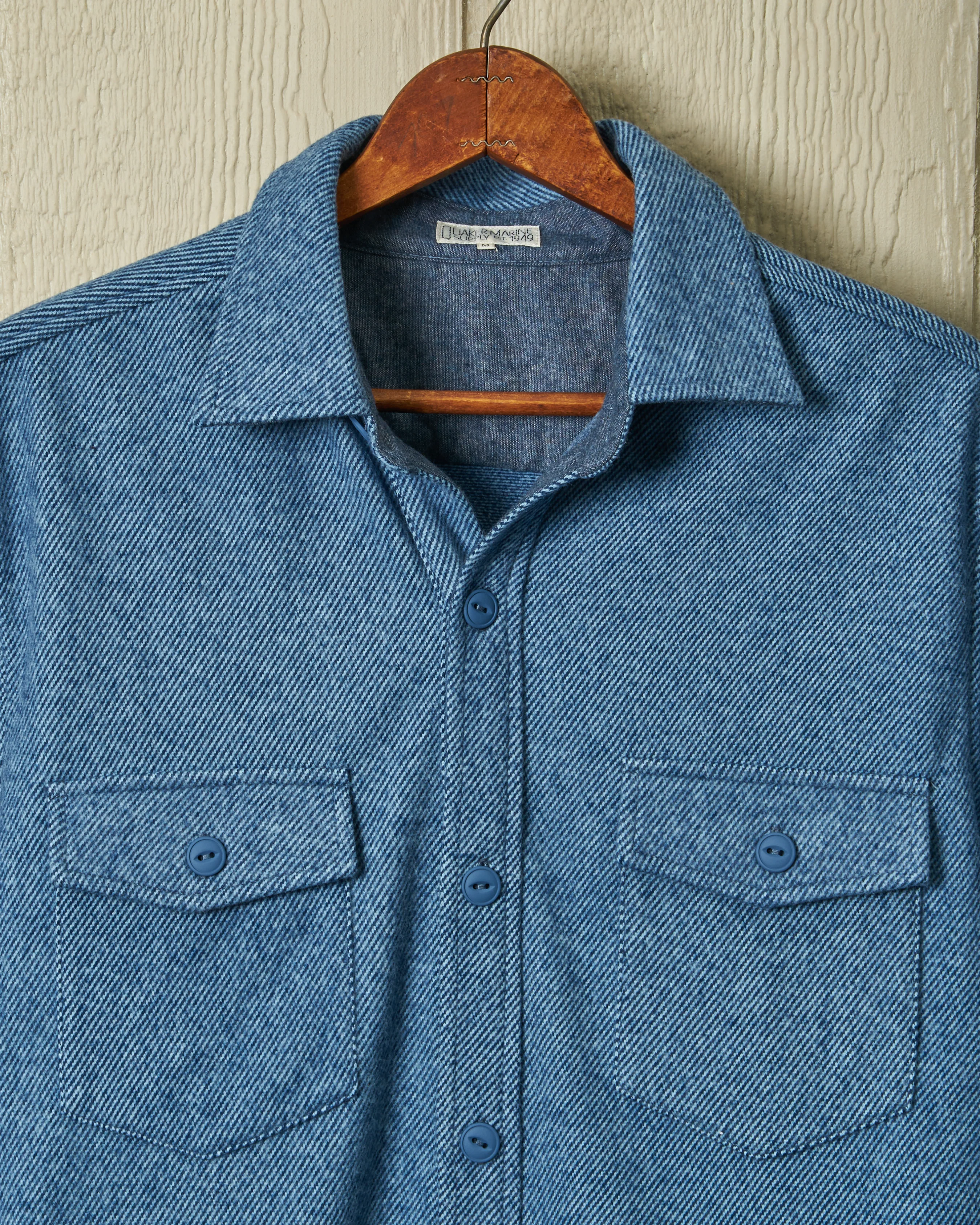 Fleece Overshirt in Ice Blue - Image 4