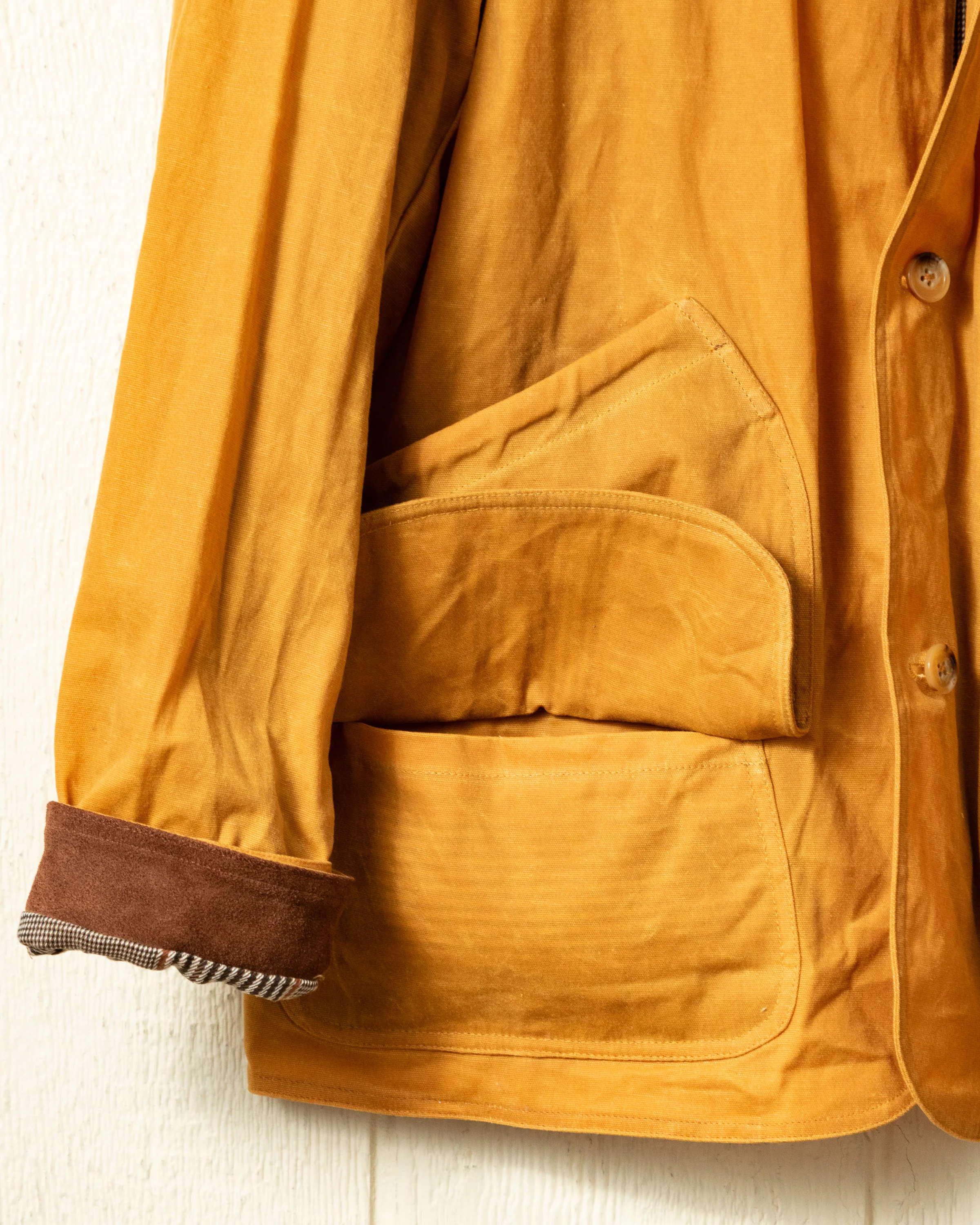 Gamekeeper Jacket in Goldenrod Waxed Canvas - Image 3