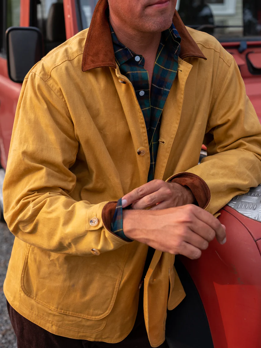 Gamekeeper Jacket in Goldenrod Waxed Canvas - Image 4