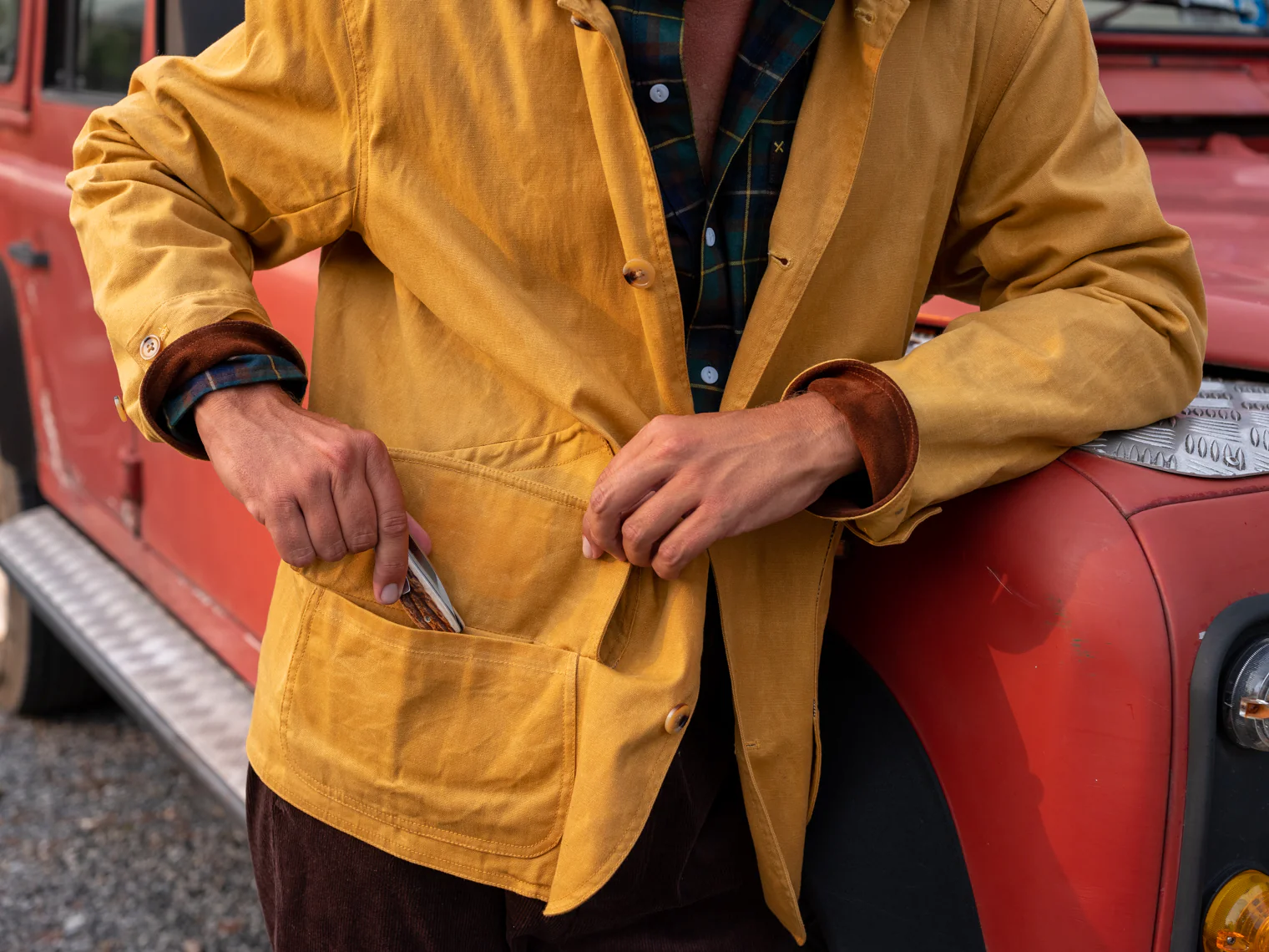 Gamekeeper Jacket in Goldenrod Waxed Canvas - Image 6