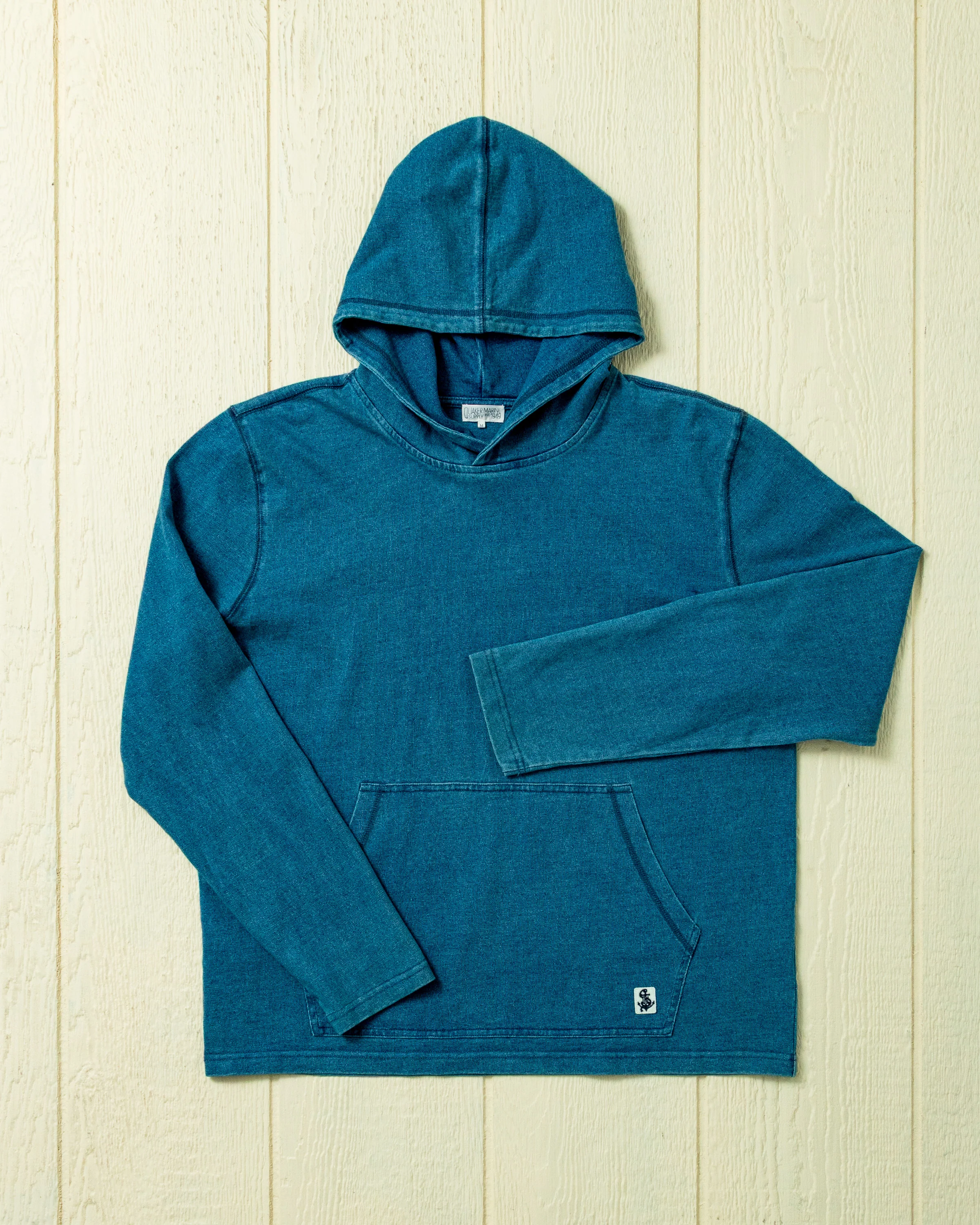 Greenpoint Wharf Hoodie in Washed Indigo - Image 3