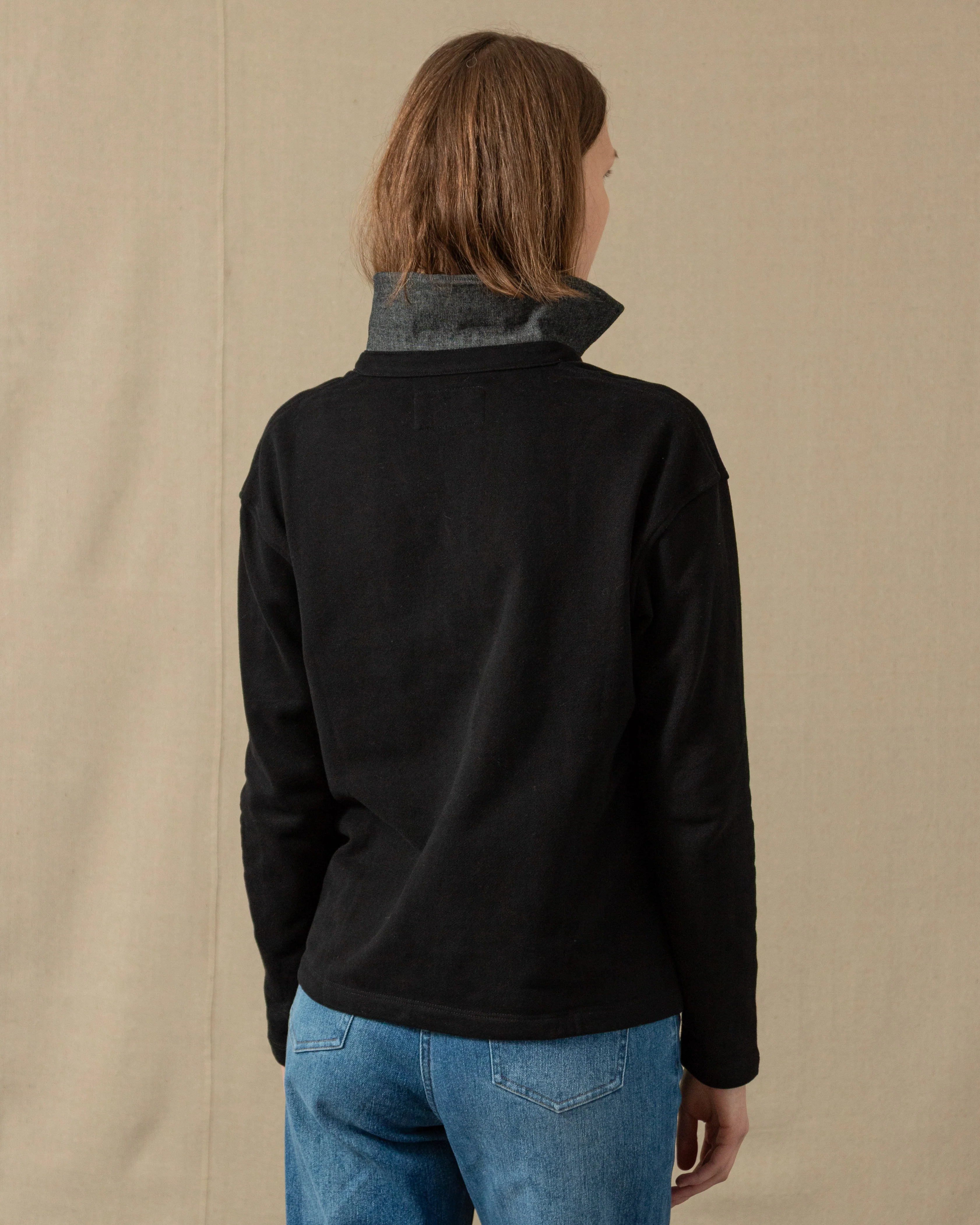 Inlet Pullover in Black Loopback Terry - Image 6