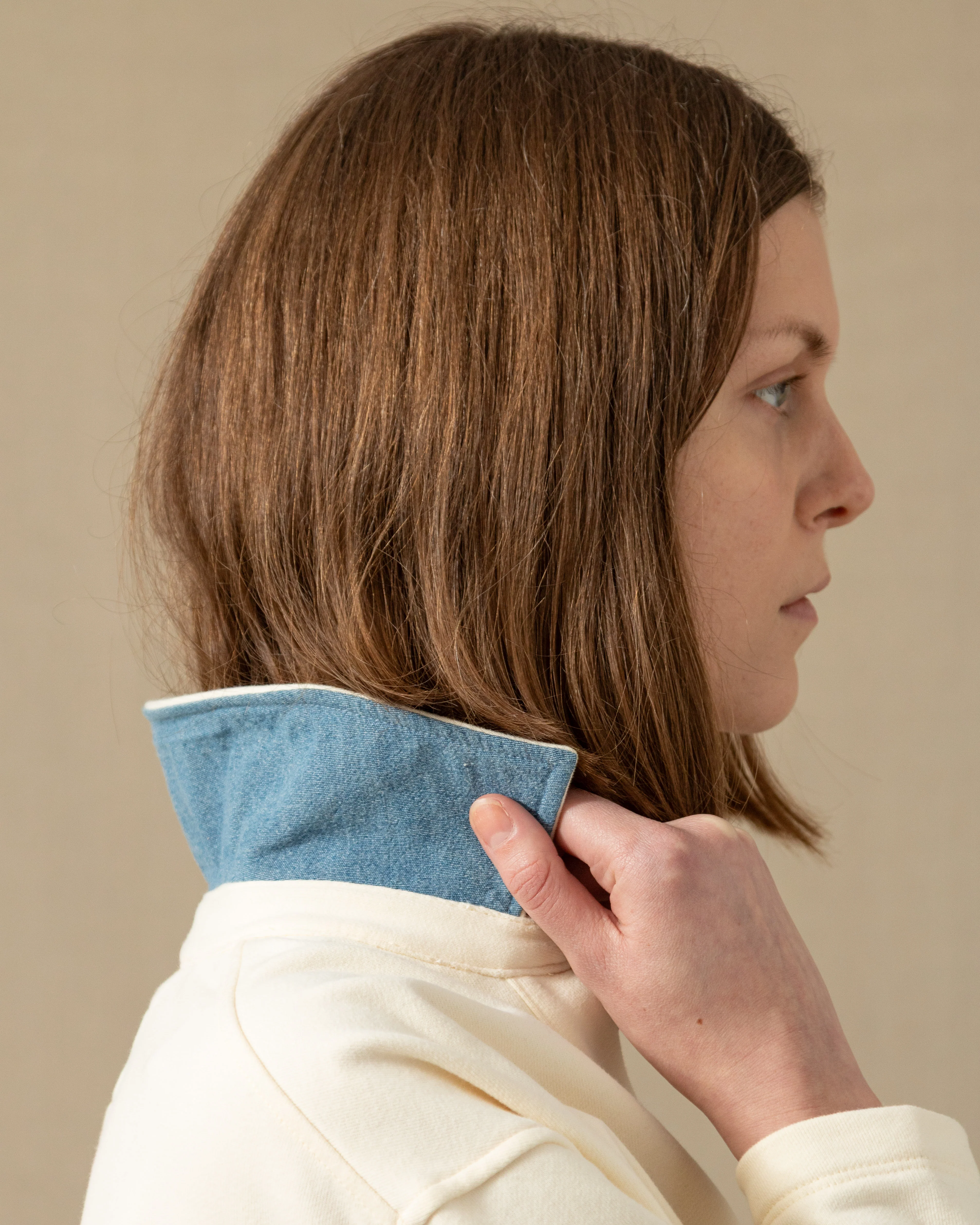 Inlet Pullover in Cream Loopback Terry - Image 5