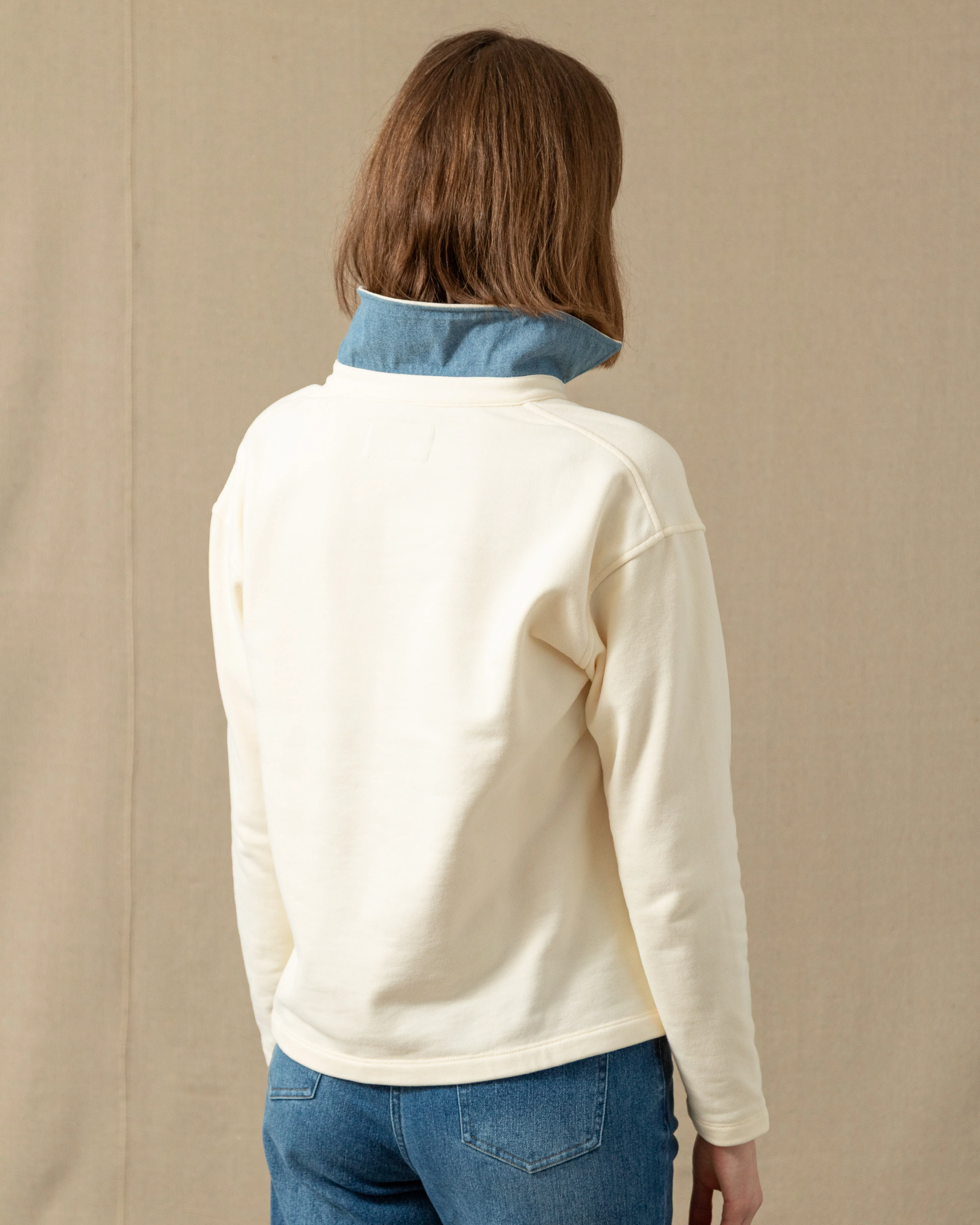 Inlet Pullover in Cream Loopback Terry - Image 6