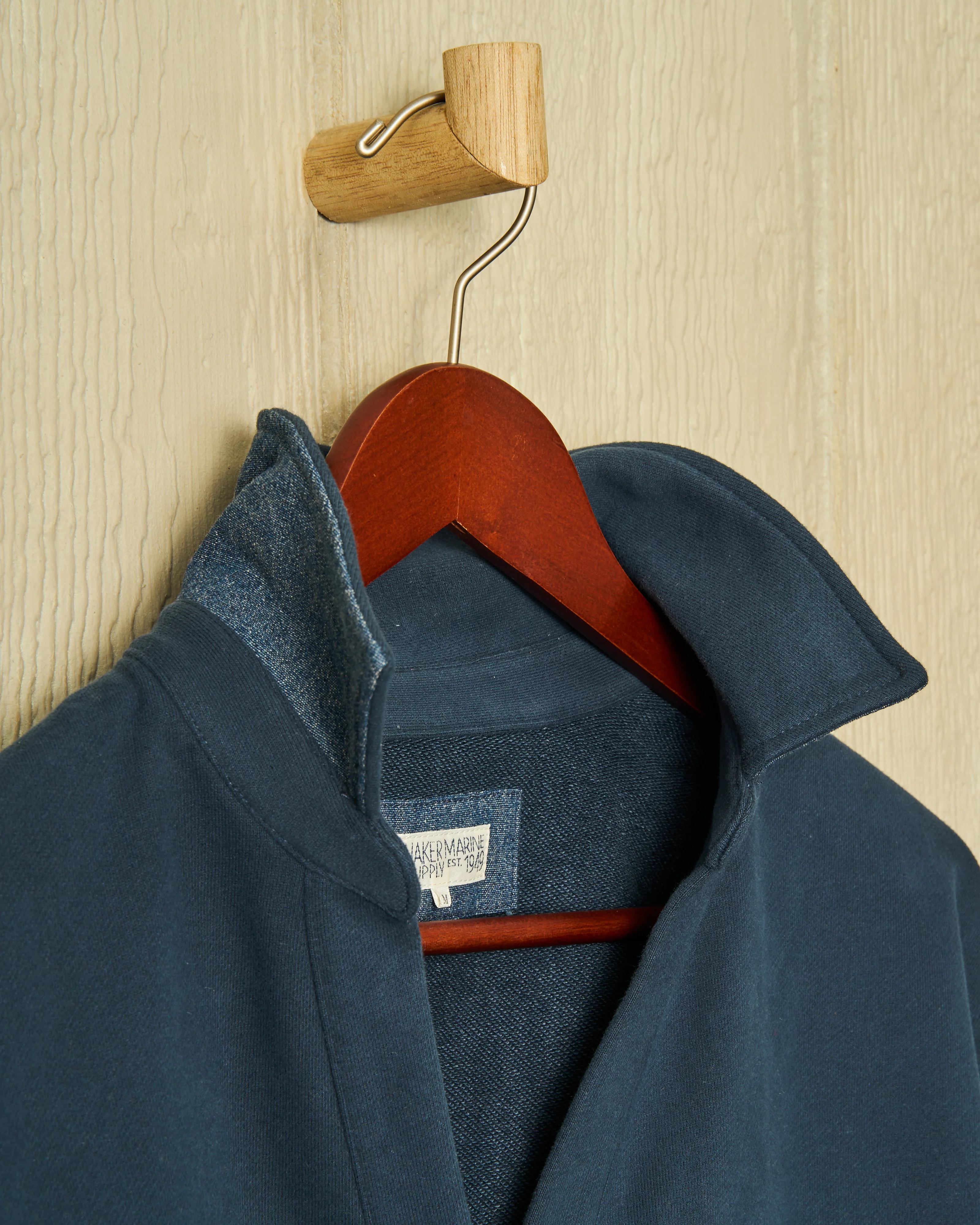 Inlet Pullover in Navy Loopback Terry - Image 11