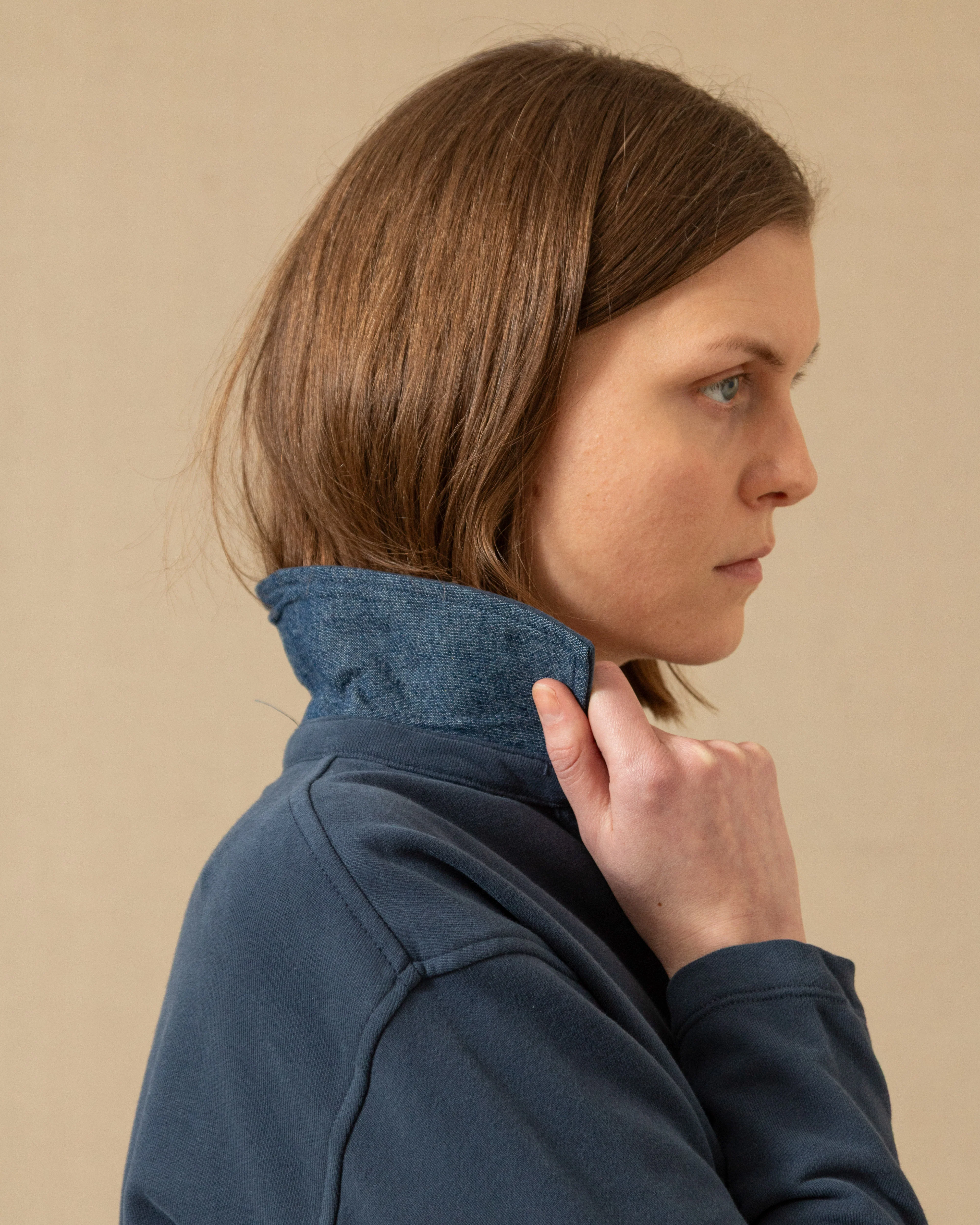 Inlet Pullover in Navy Loopback Terry - Image 6