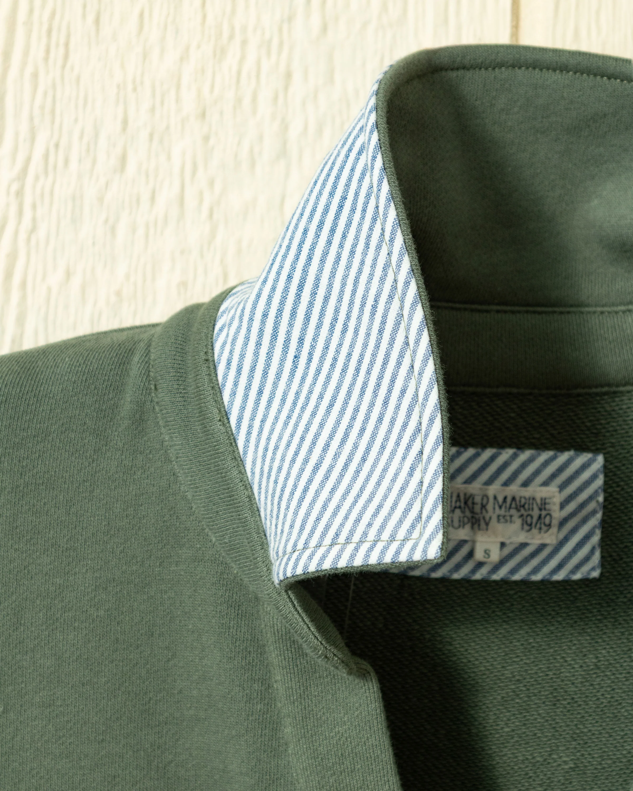 Inlet Pullover in Olive Loopback Terry - Image 4