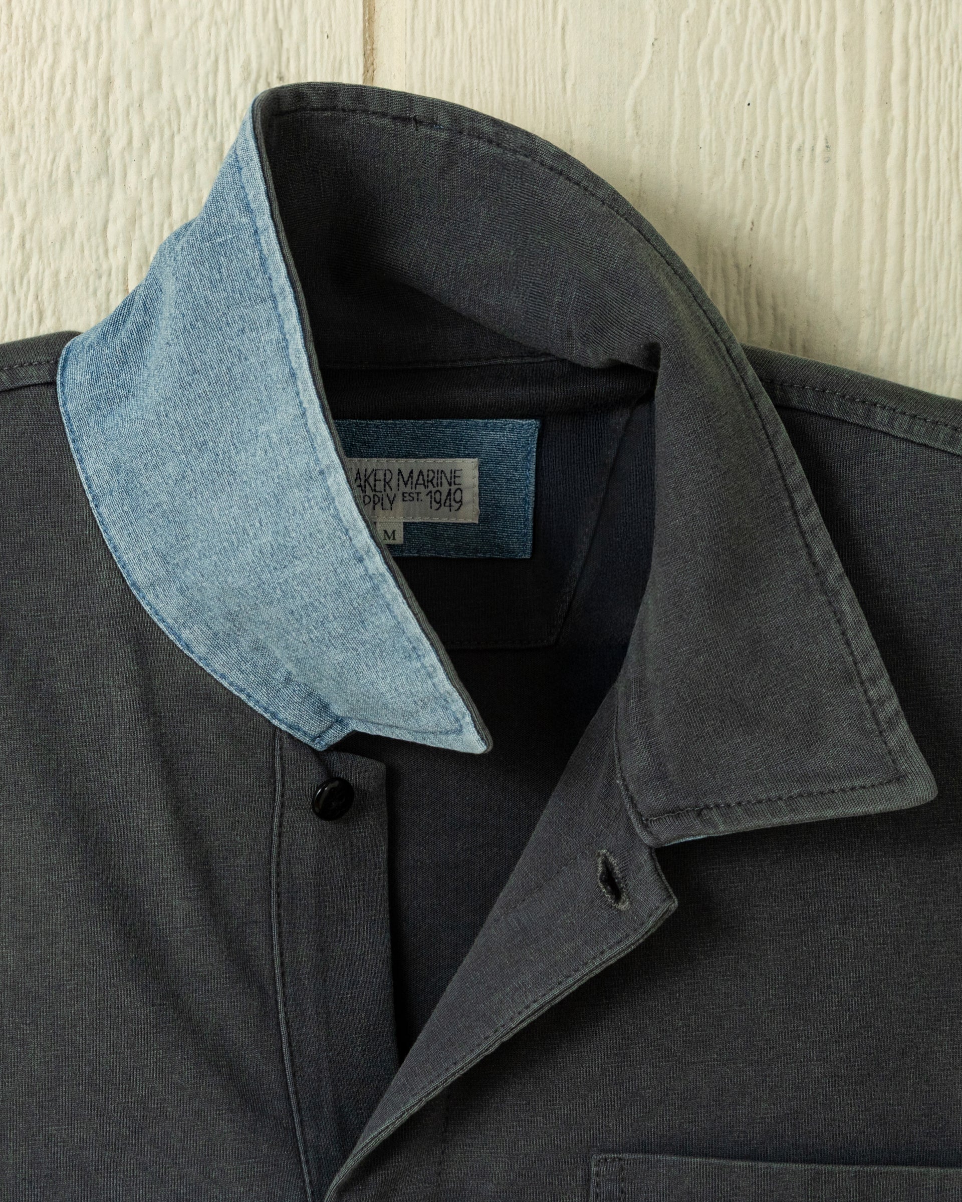 Long Sleeve Salt Washed Polo in Graphite - Image 5