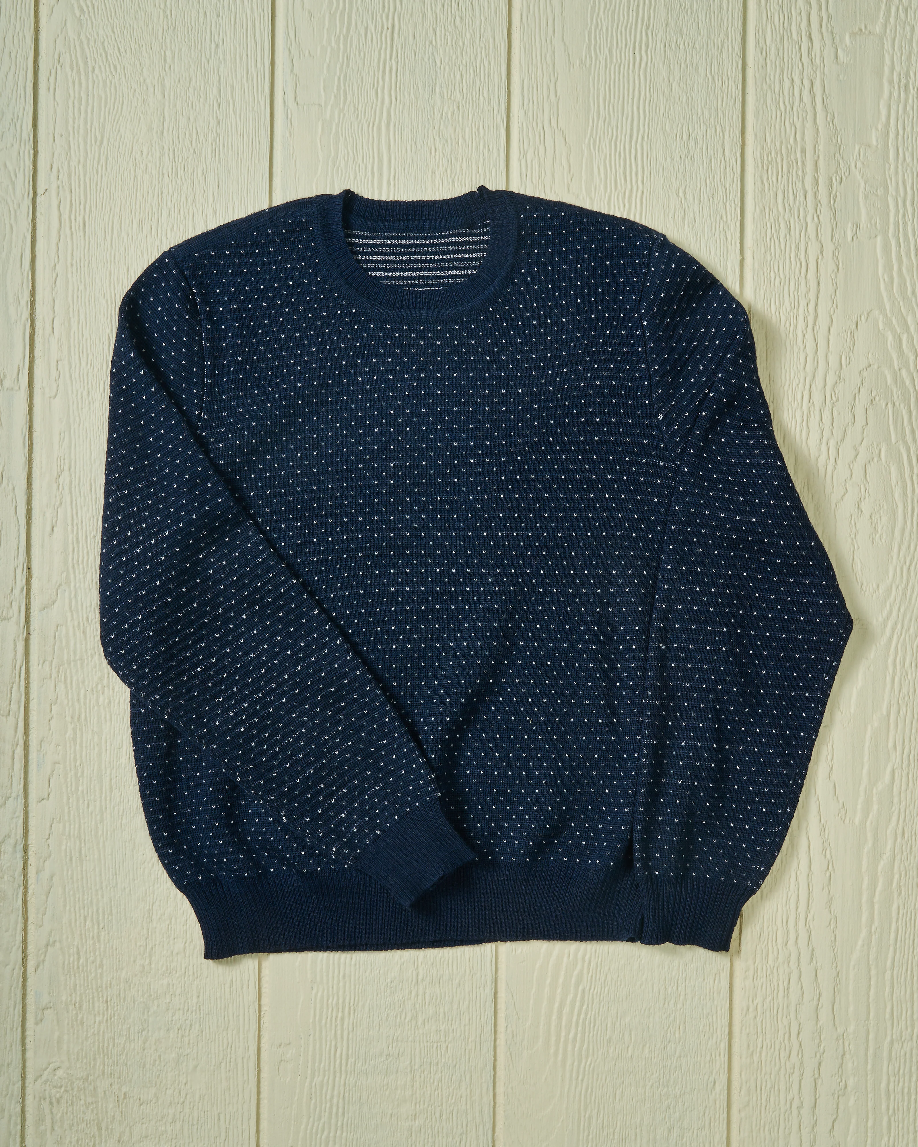 Merino Antique Fleck Sweater in Navy - Image 4