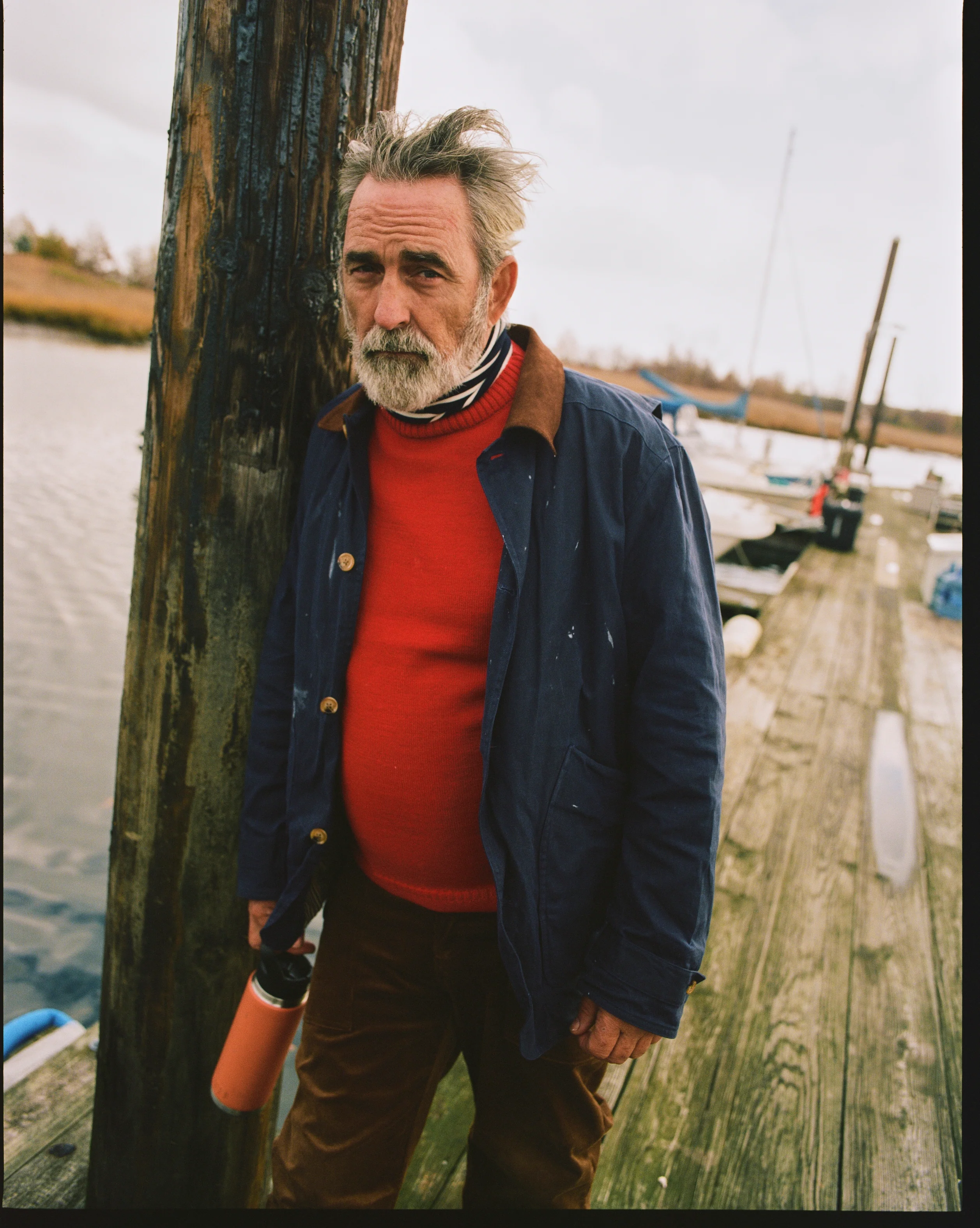 Merino Guernsey Sweater in Red - Image 4