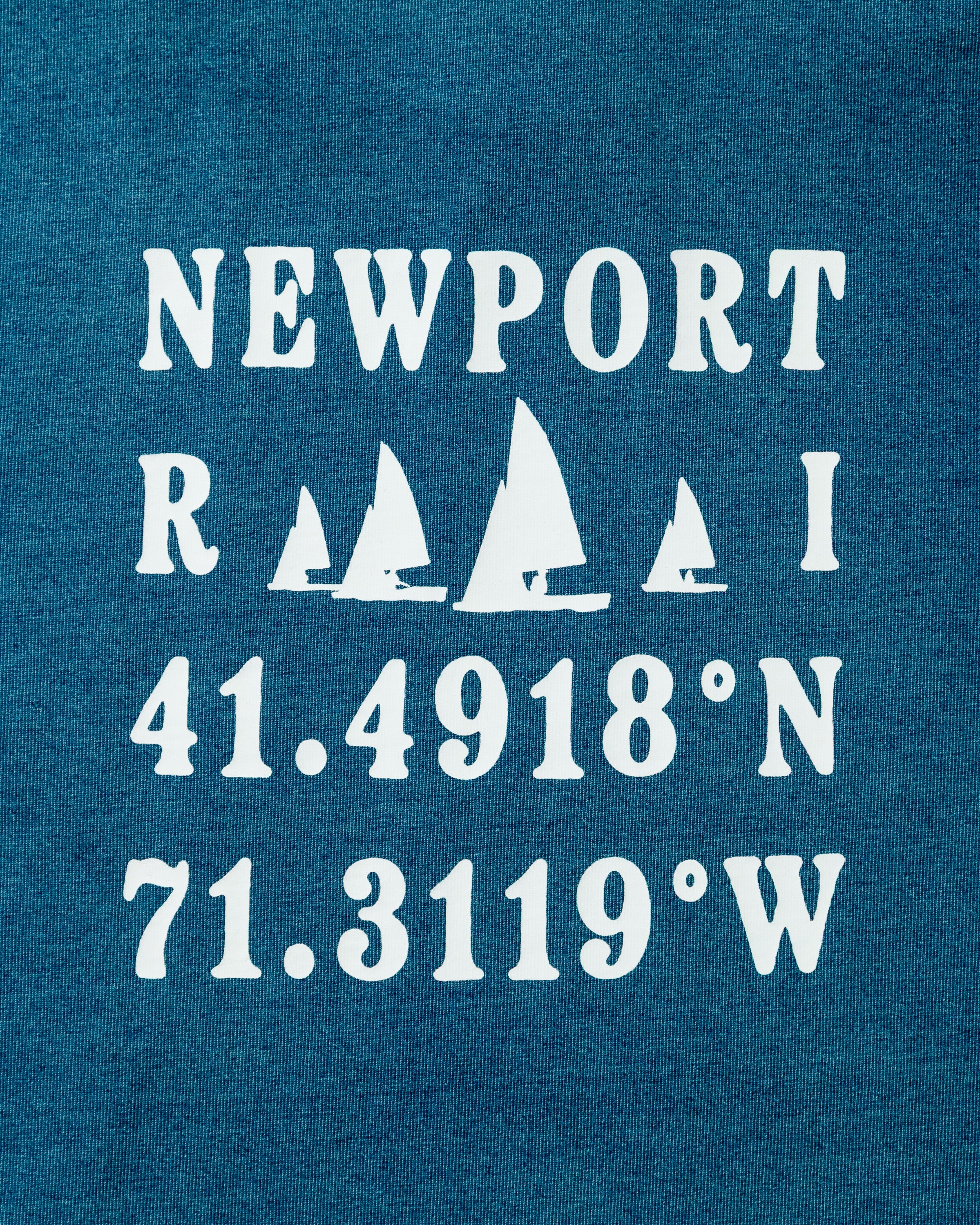 Newport Wharf Hoodie in Washed Indigo - Image 3