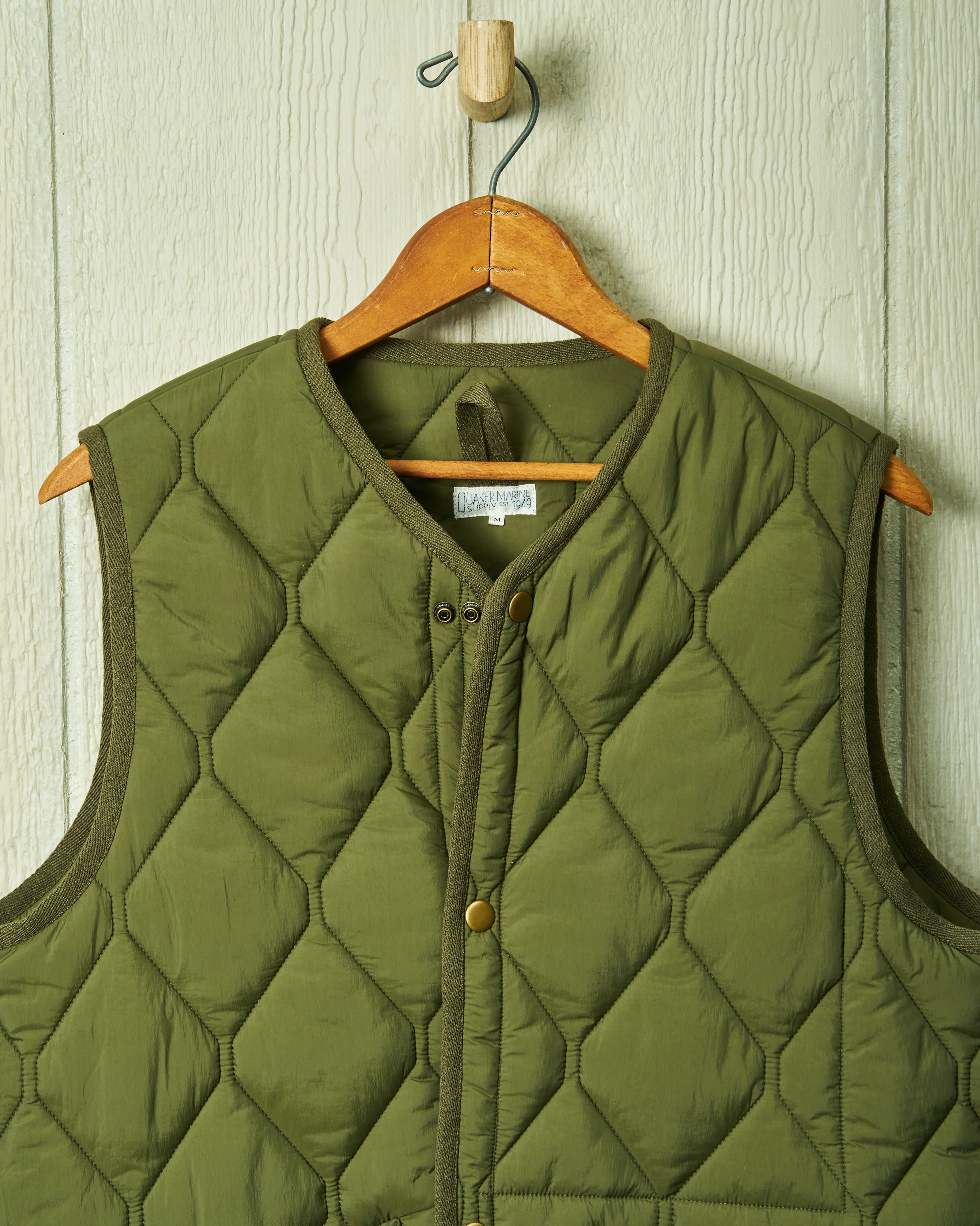 Quilted Vest in Olive - Image 3