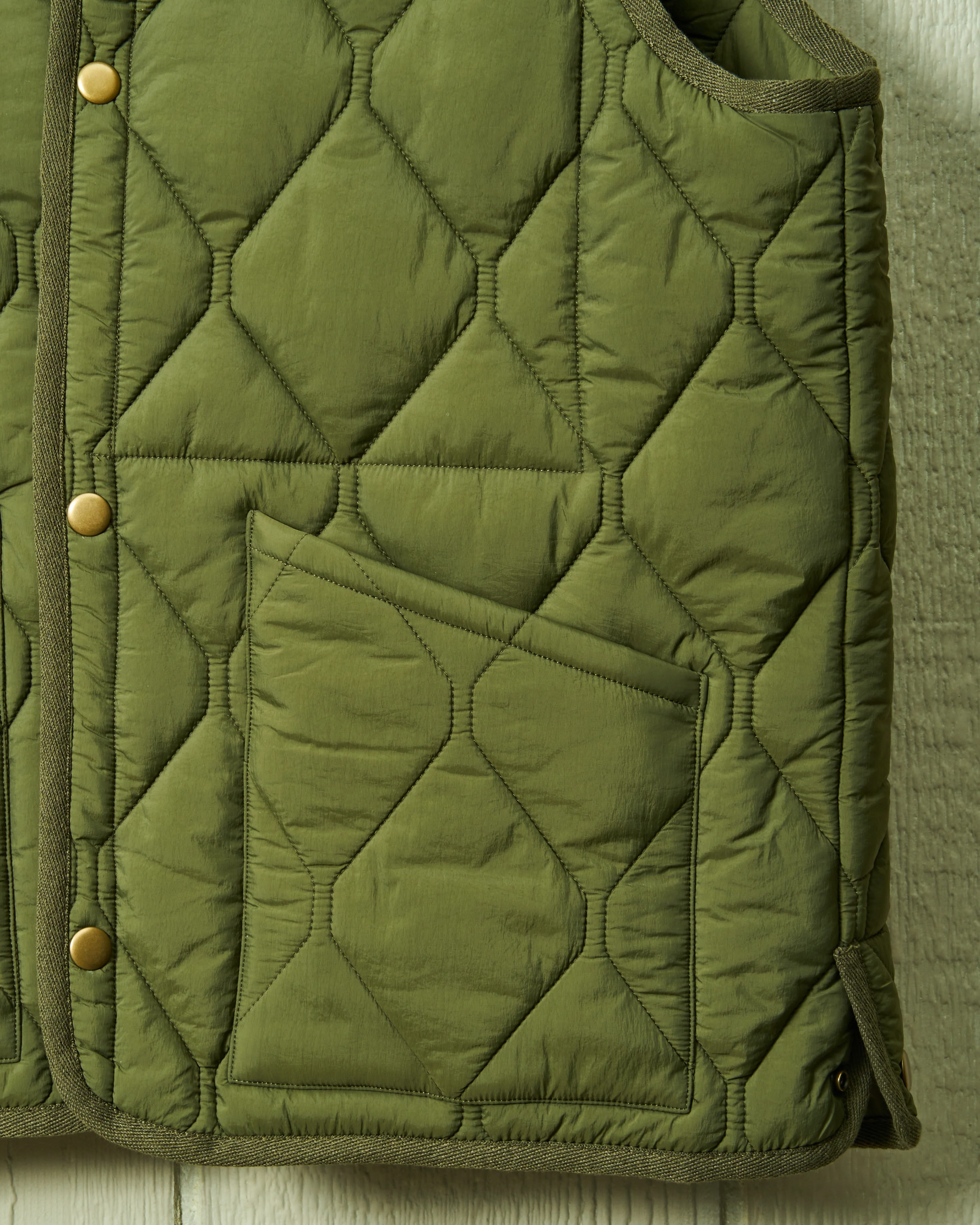 Quilted Vest in Olive - Image 5
