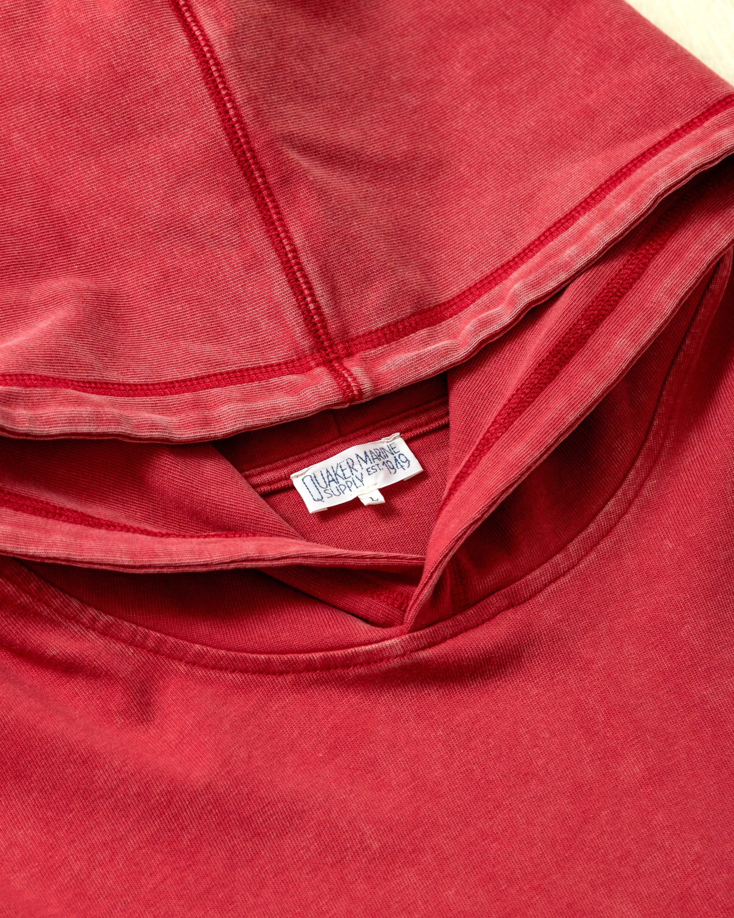 Salt Washed Wharf Hoodie in Faded Red - Image 3