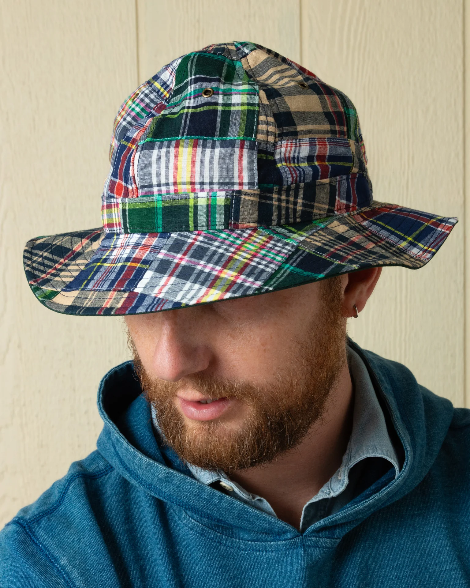 Standard Sailing Hat in Tartan Patchwork Madras - Image 5