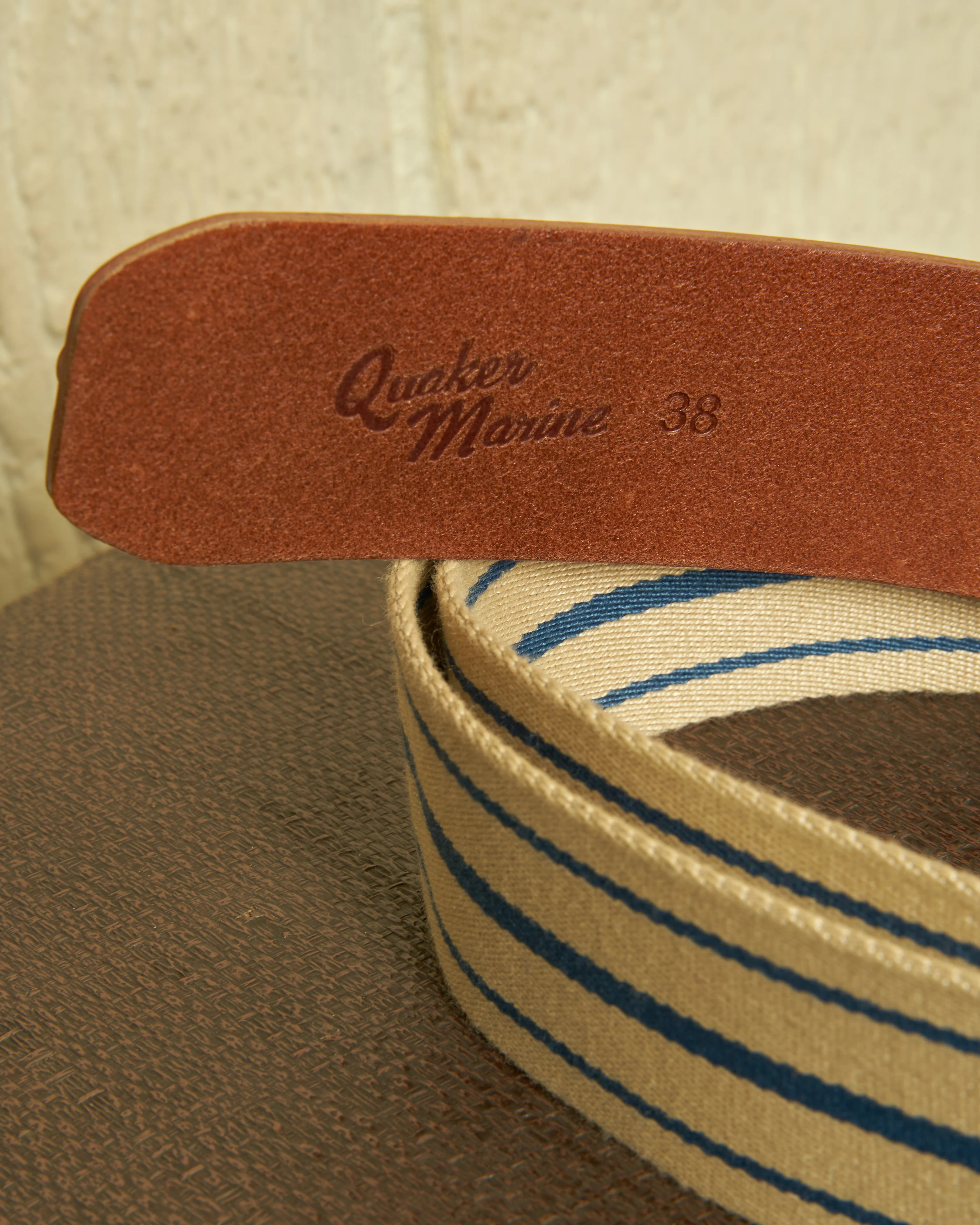 Surcingle Belt in Natural/Atlantic Blue Stripe - Image 3