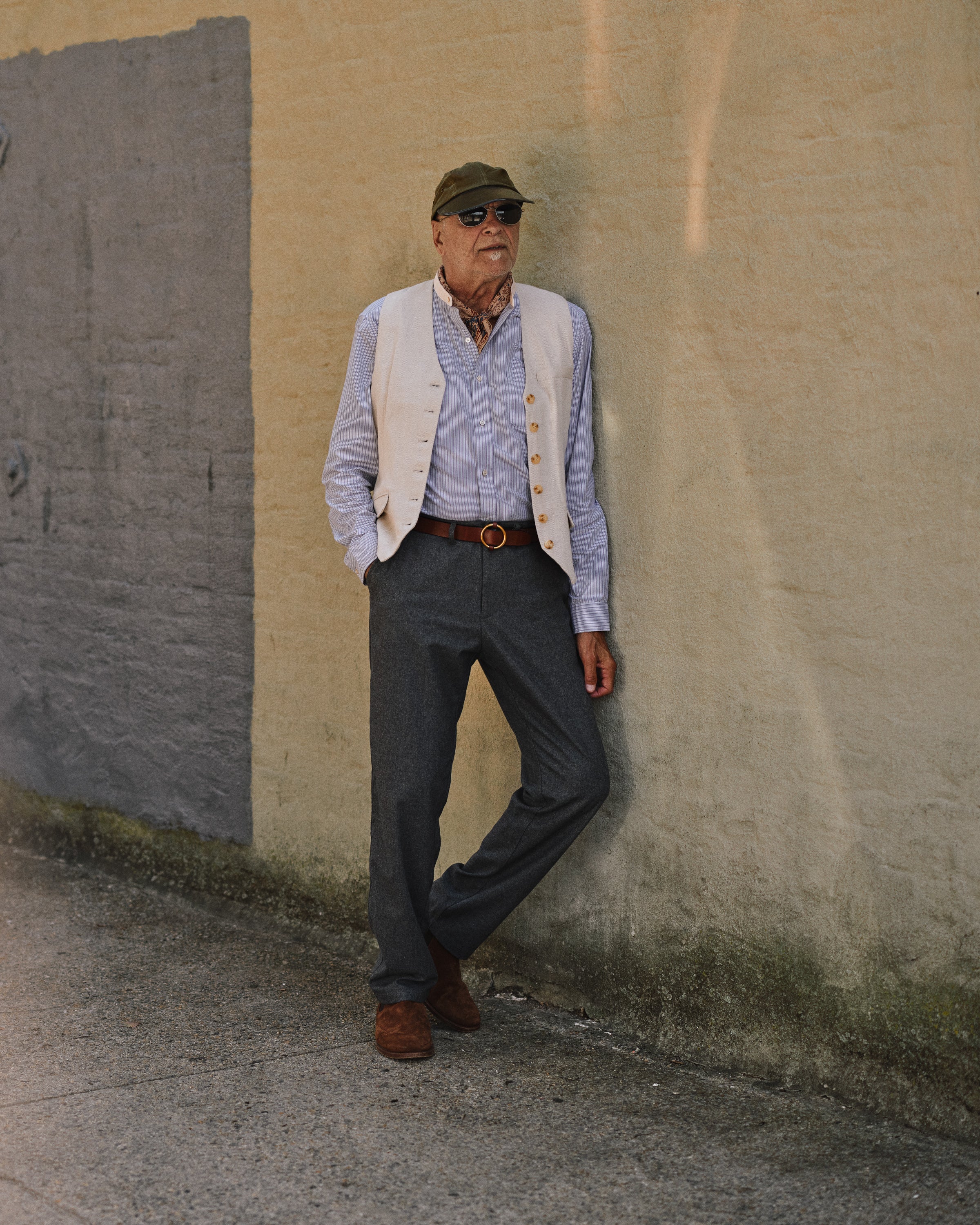 Waistcoat in Cotton Linen Herringbone Twill - Image 5