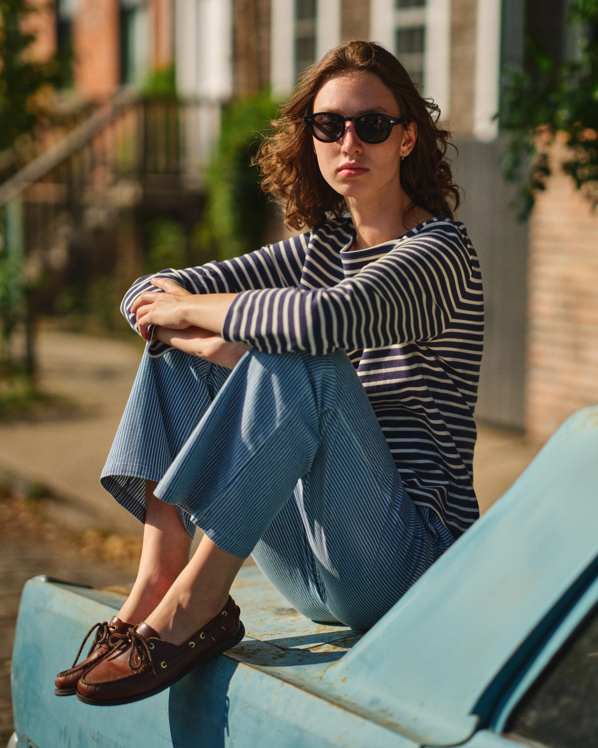 Women's Relaxed Pant in Railroad Stripe - Image 5