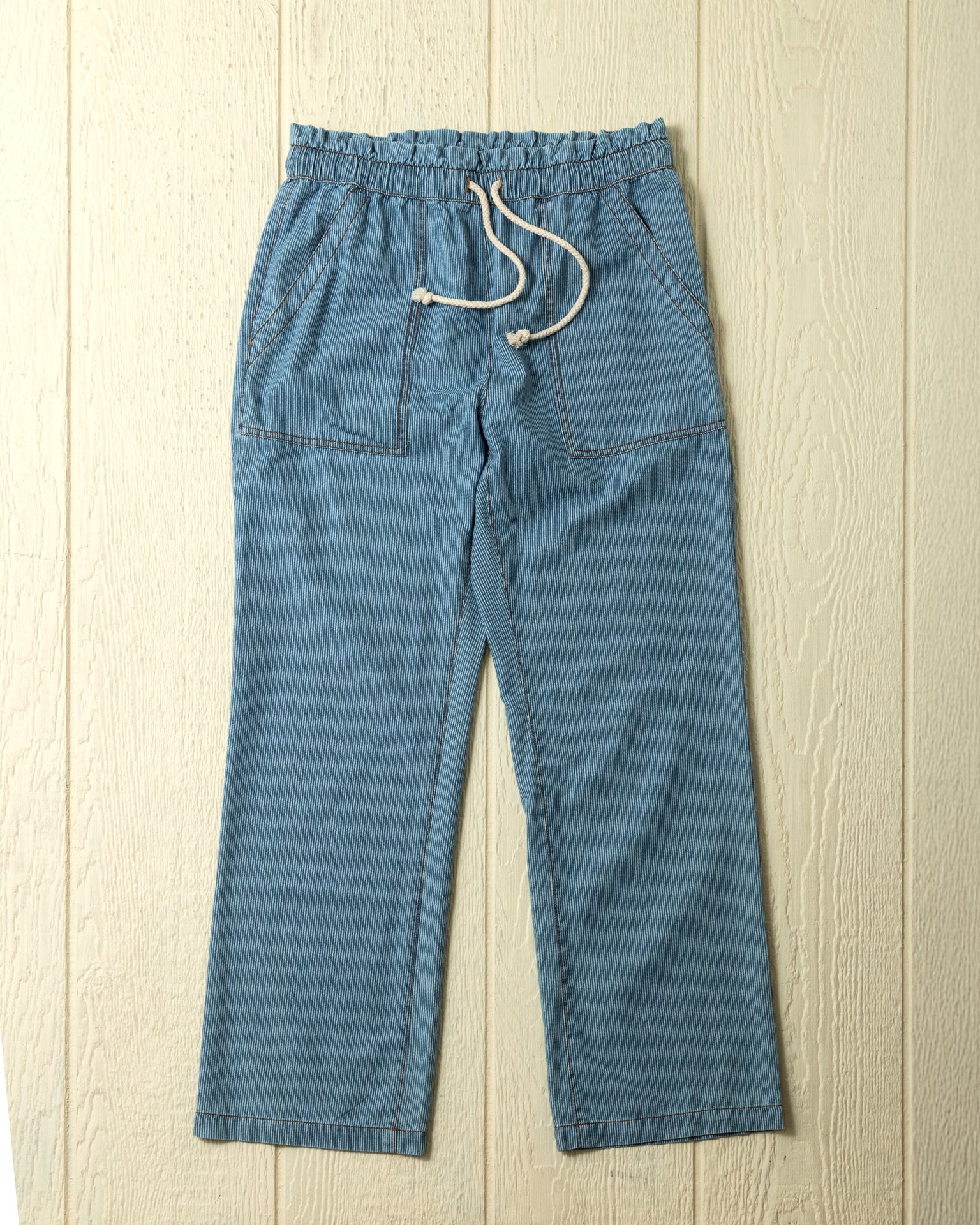 Women's Beach Pant in Denim Blue Hickory Stripe - Image 6