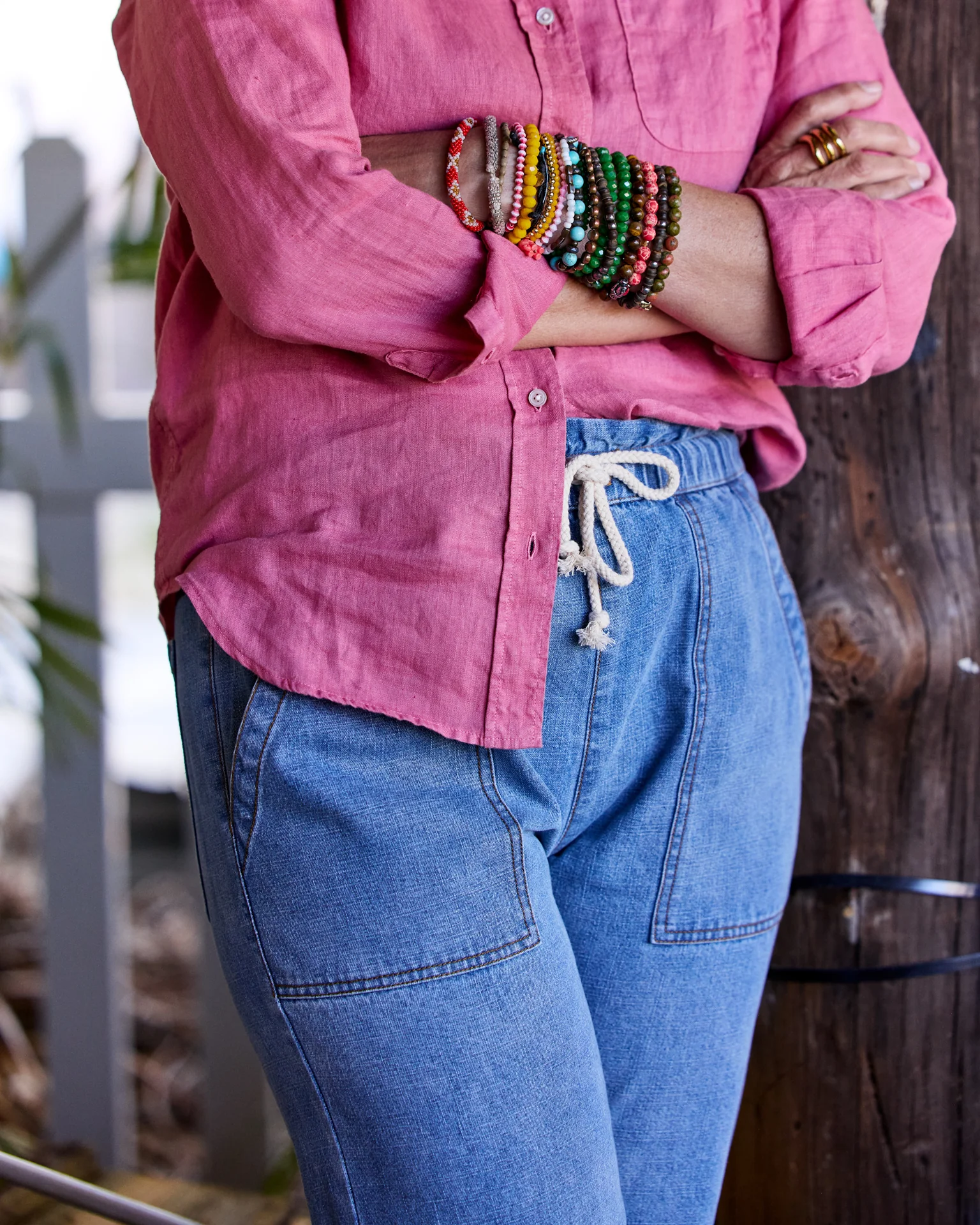 Women's Beach Pant in Light Wash Denim - Image 5