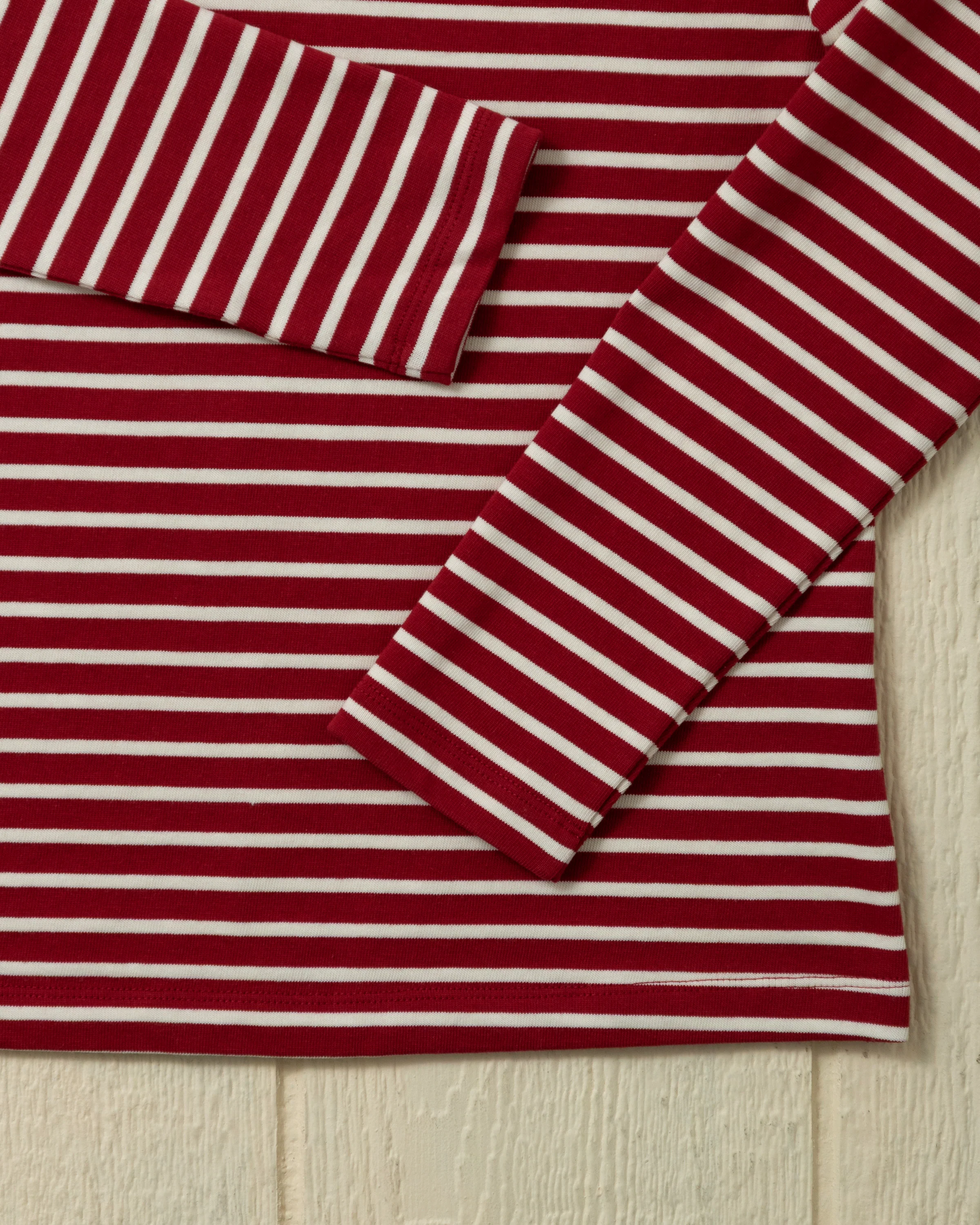 Women's Calypso Turtleneck in Red/Off White - Image 3