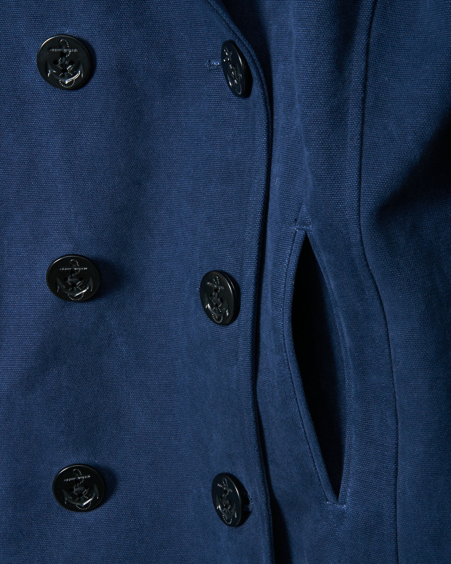 Women's Cropped Peacoat in Navy - Image 5