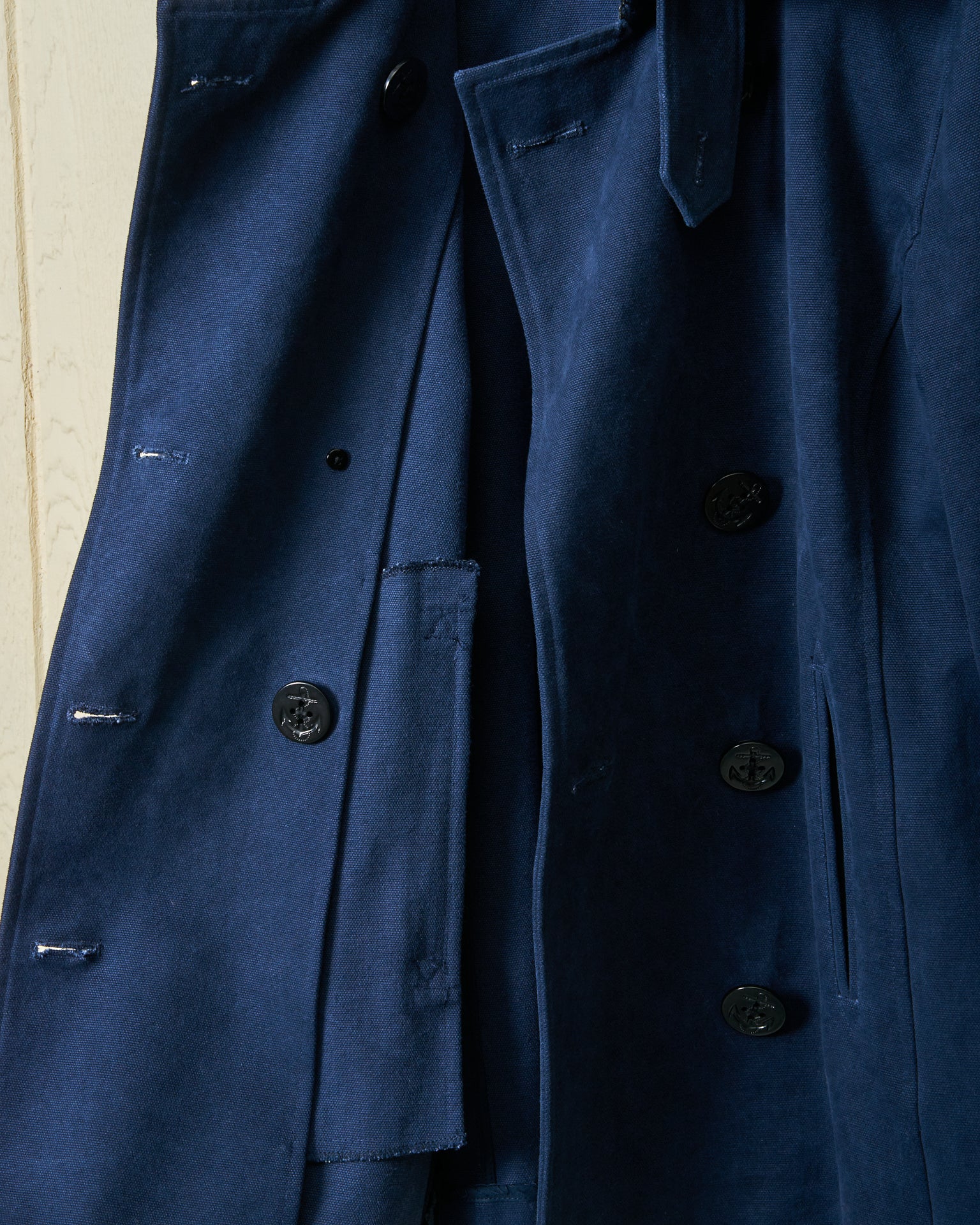 Women's Cropped Peacoat in Navy - Image 7