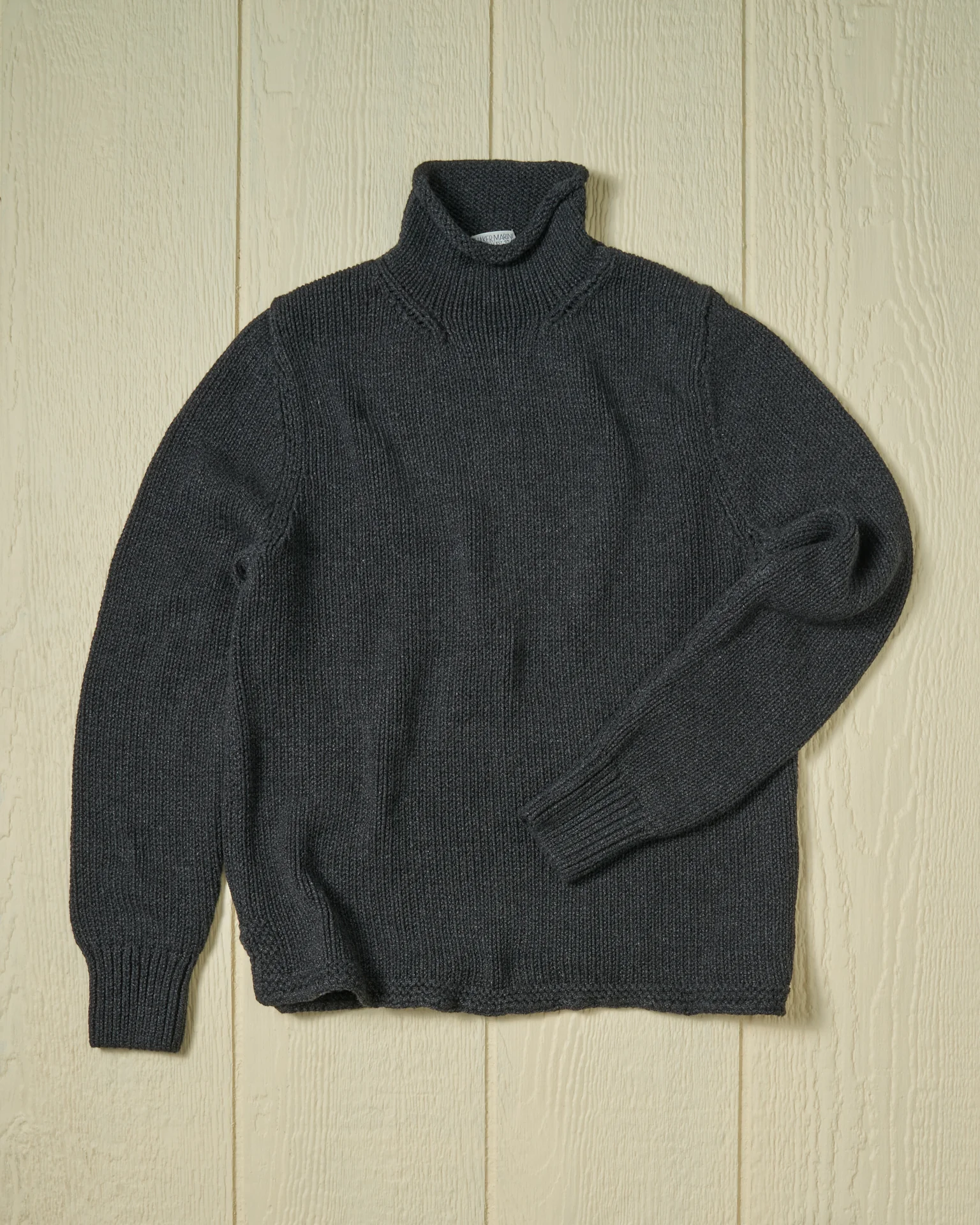 Women's Fisherman's Sweater in Charcoal - Image 8