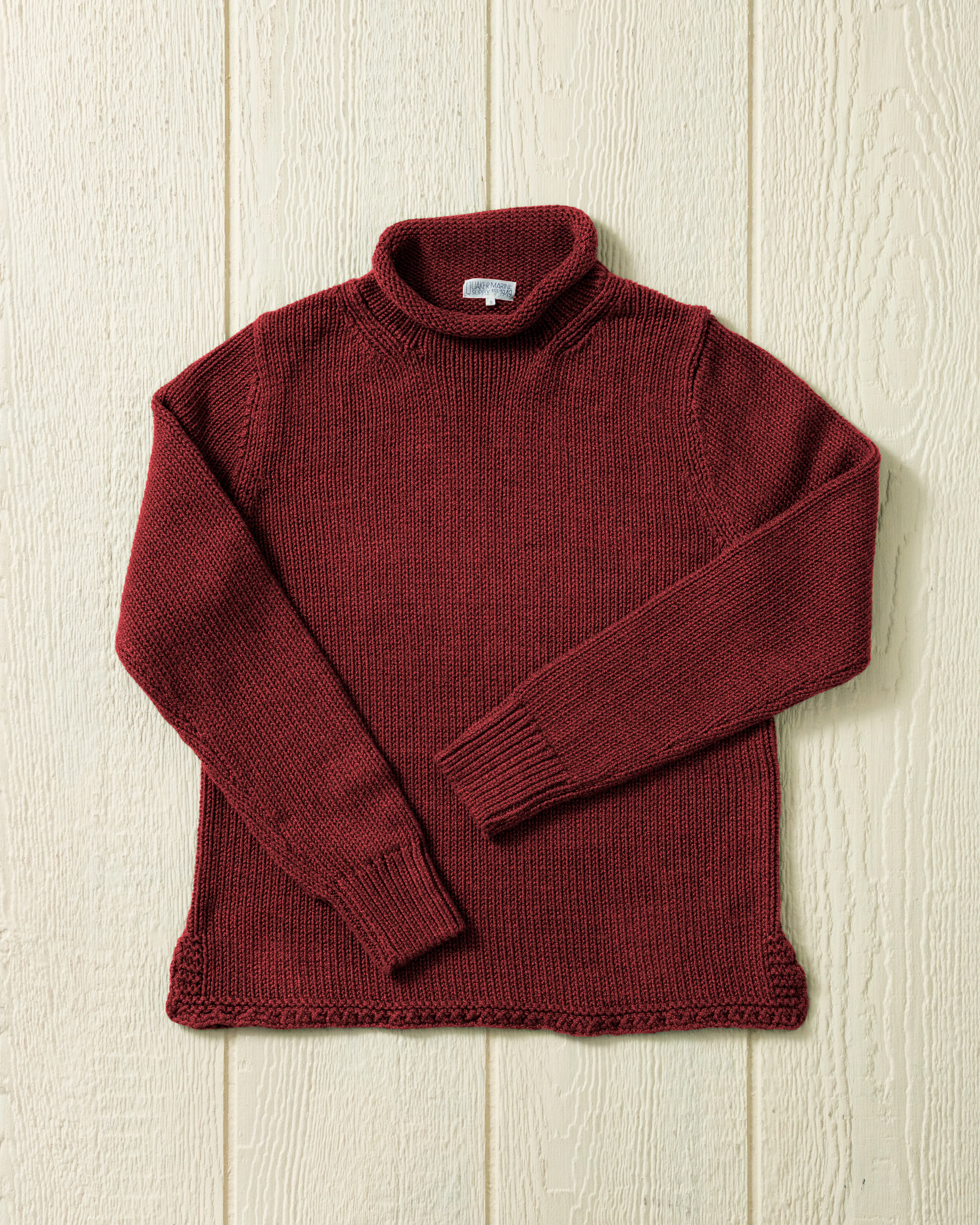 Women's Fisherman's Sweater in Cranberry Mix - Image 7
