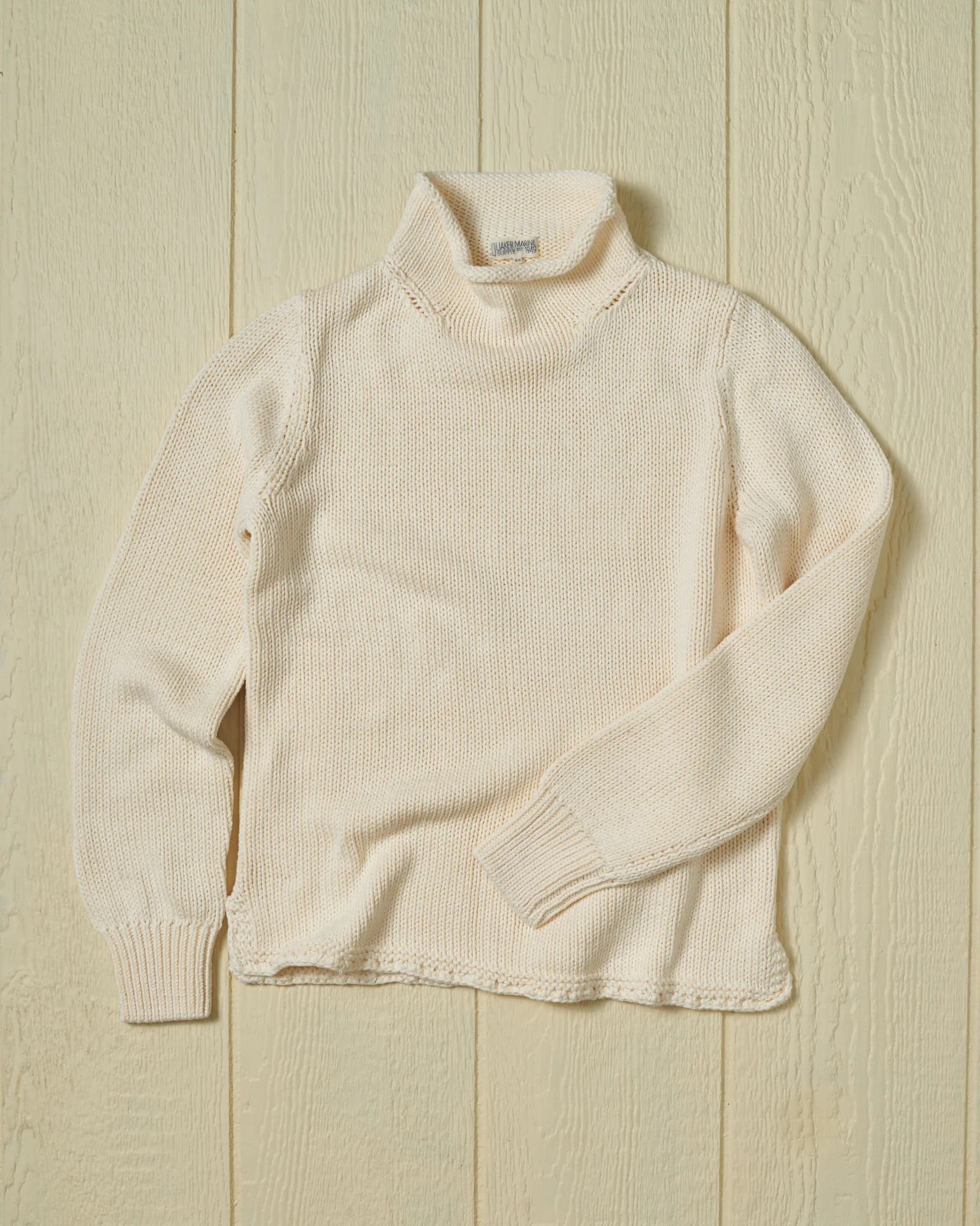 Women's Fisherman's Sweater in Egret - Image 7