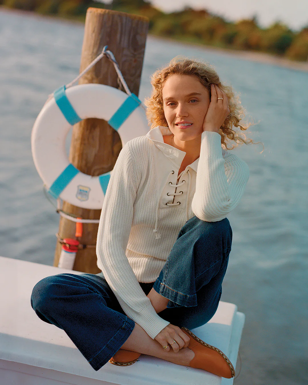 Women's Five Pocket Jean in Dark Wash Denim - Image 4