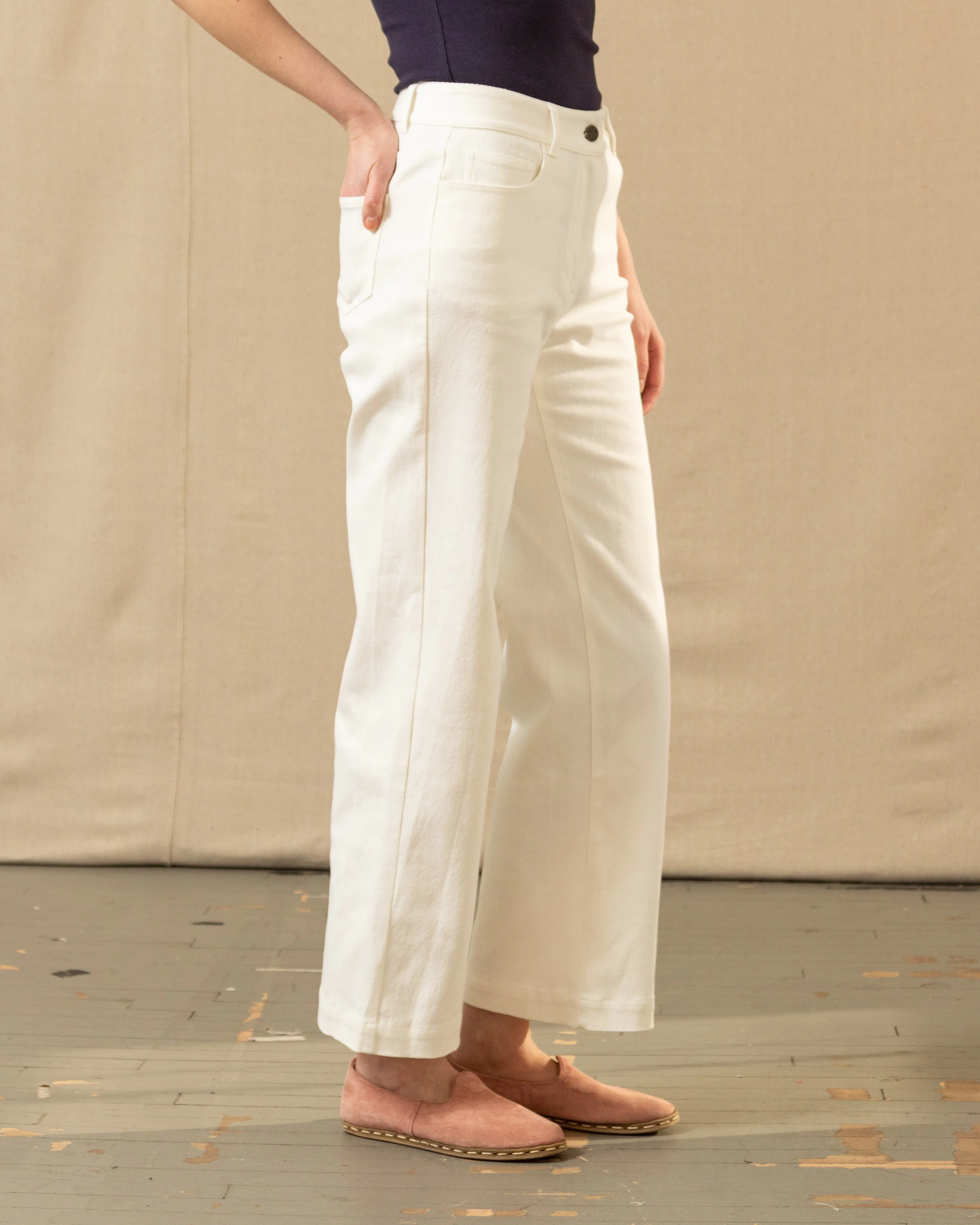 Women's Five Pocket Jean in White Denim - Image 3