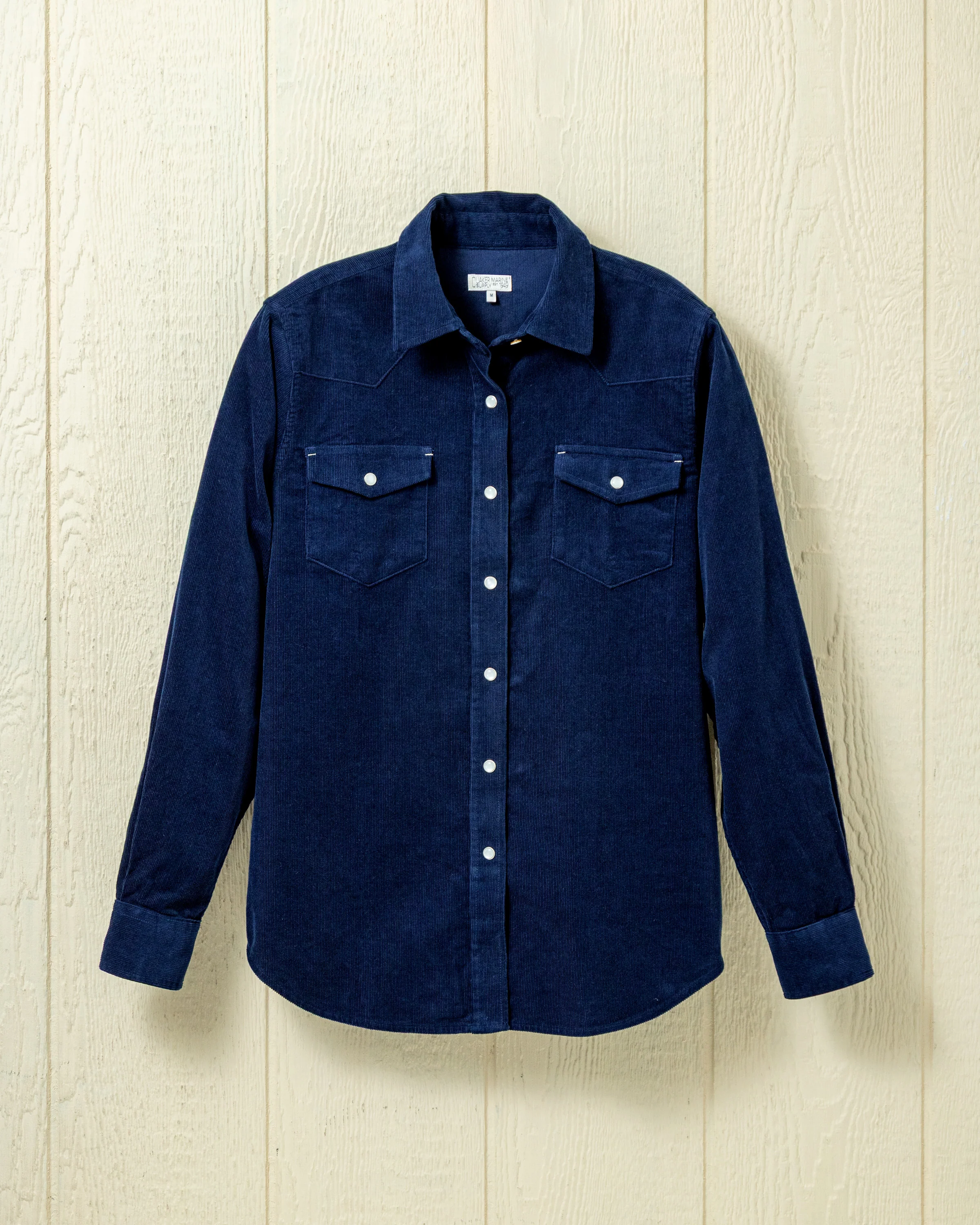 Women's Western Shirt in True Indigo Feather Cord - Image 5